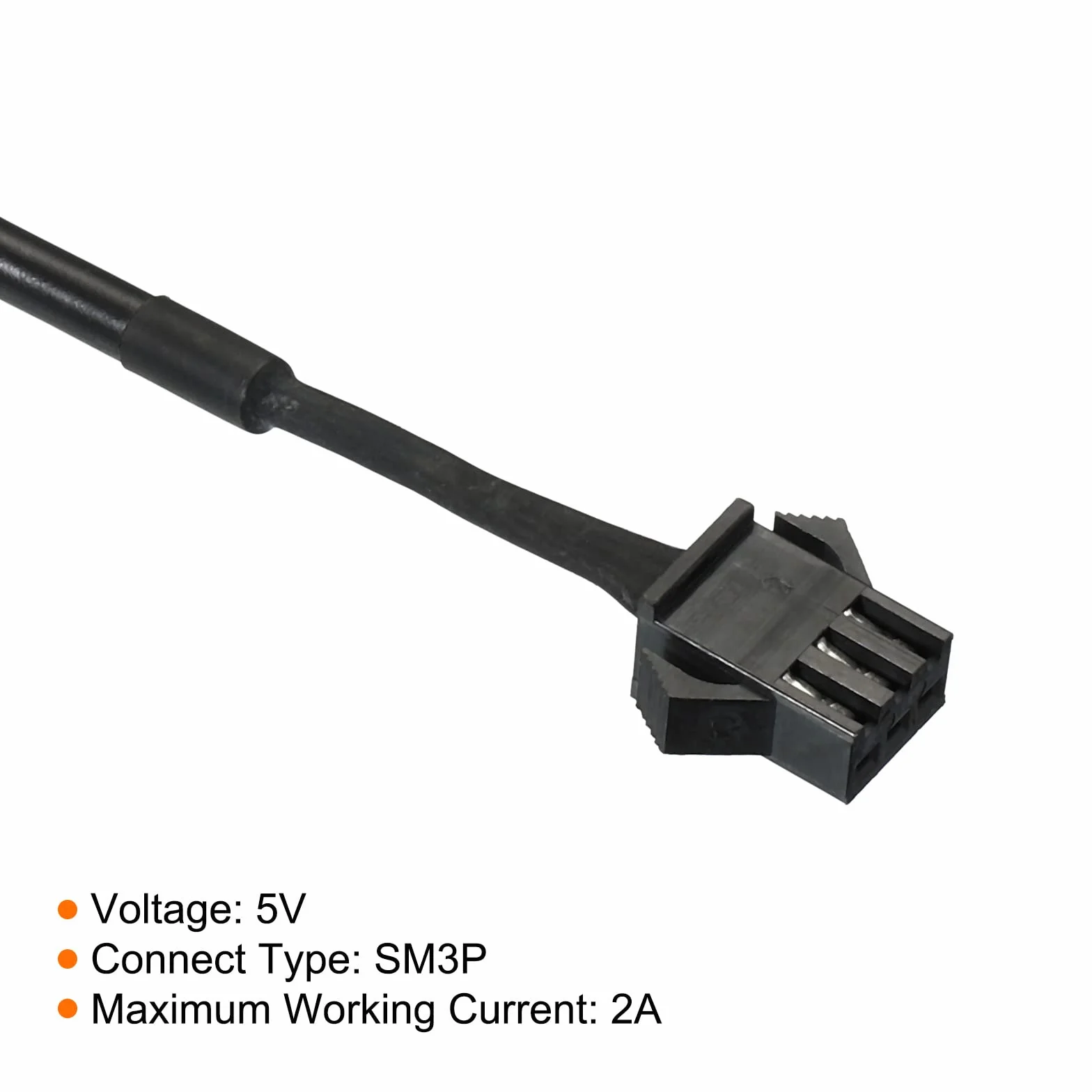 PATIKIL 3-pinowy 5 V 30 cm długi interfejs płyty głównej komputera do SM3P żeński kabel przedłużający, zasilacz z tworzywa sztucznego metal do wentylatorów RGB taśm LED, czarny