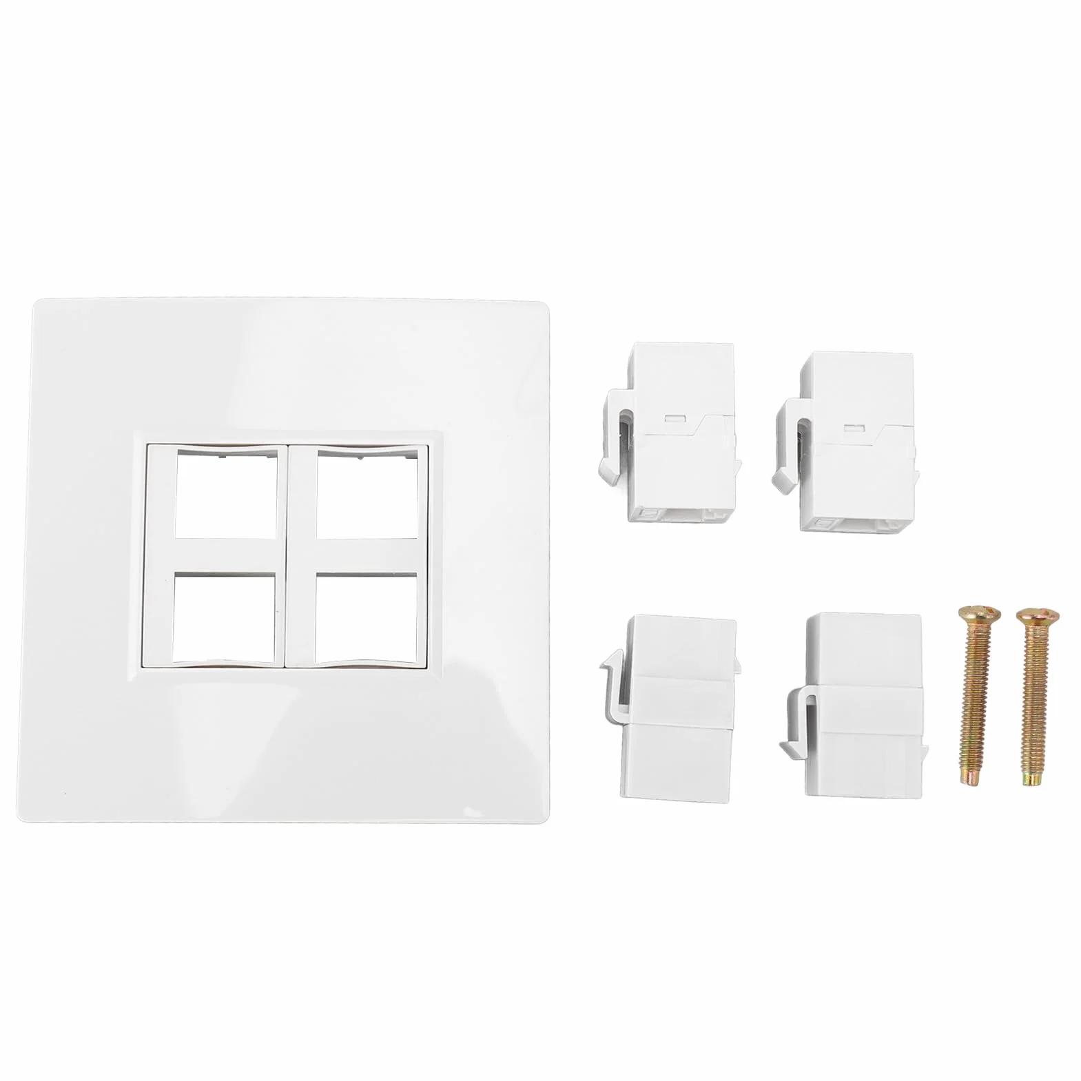 Płyta ścienna HDMI CAT6 Ethernet, 4-portowy Multimedialny Panel Informacyjny, 2 Złącza HDMI 2 CAT6, do Komputerów, Telewizorów, Dysków Twardych, Projektorów, Pasuje do