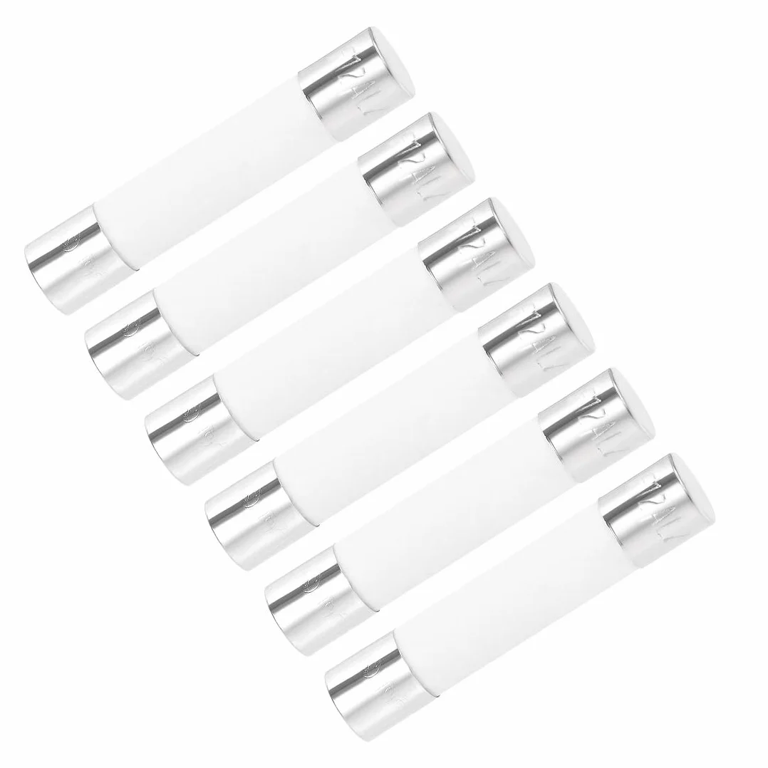sourcing map 6 szt. Automotive bezpieczniki ceramiczne Flink zamiennik 12A 250V 6x30mm