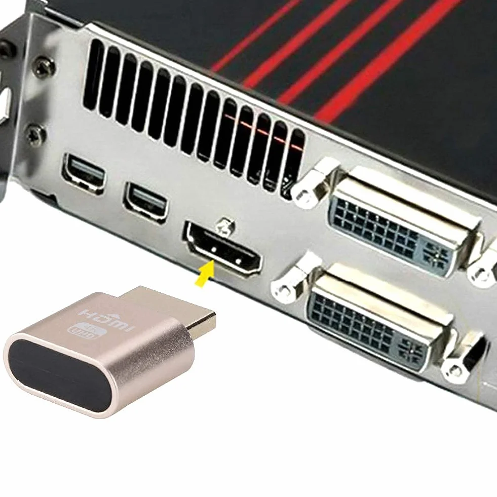 HDMI Fake Load VGA Analog Camouflage HD Ekran blokady Wirtualny wyświetlacz, DispalyPort Headless Ghost Display
