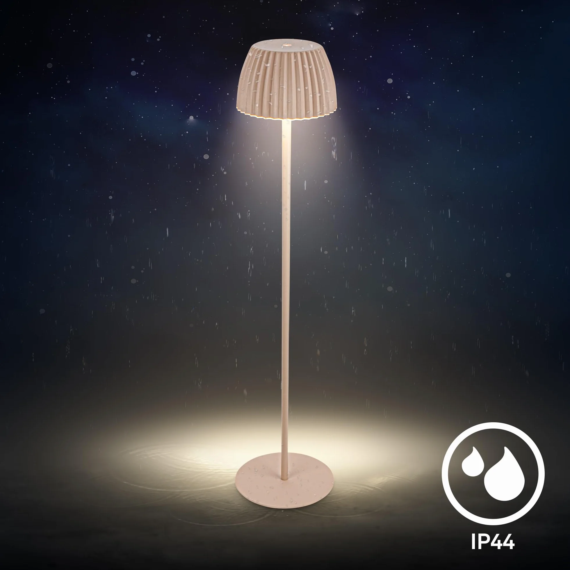 BRILONER - Riffle lampa stojąca LED, bezprzewodowa, IP44, dotykowa, możliwość ściemniania, funkcja pamięci, wymienna bateria, lampa stojąca na baterie, lampa do czytania, lampa do salonu, niemiecki