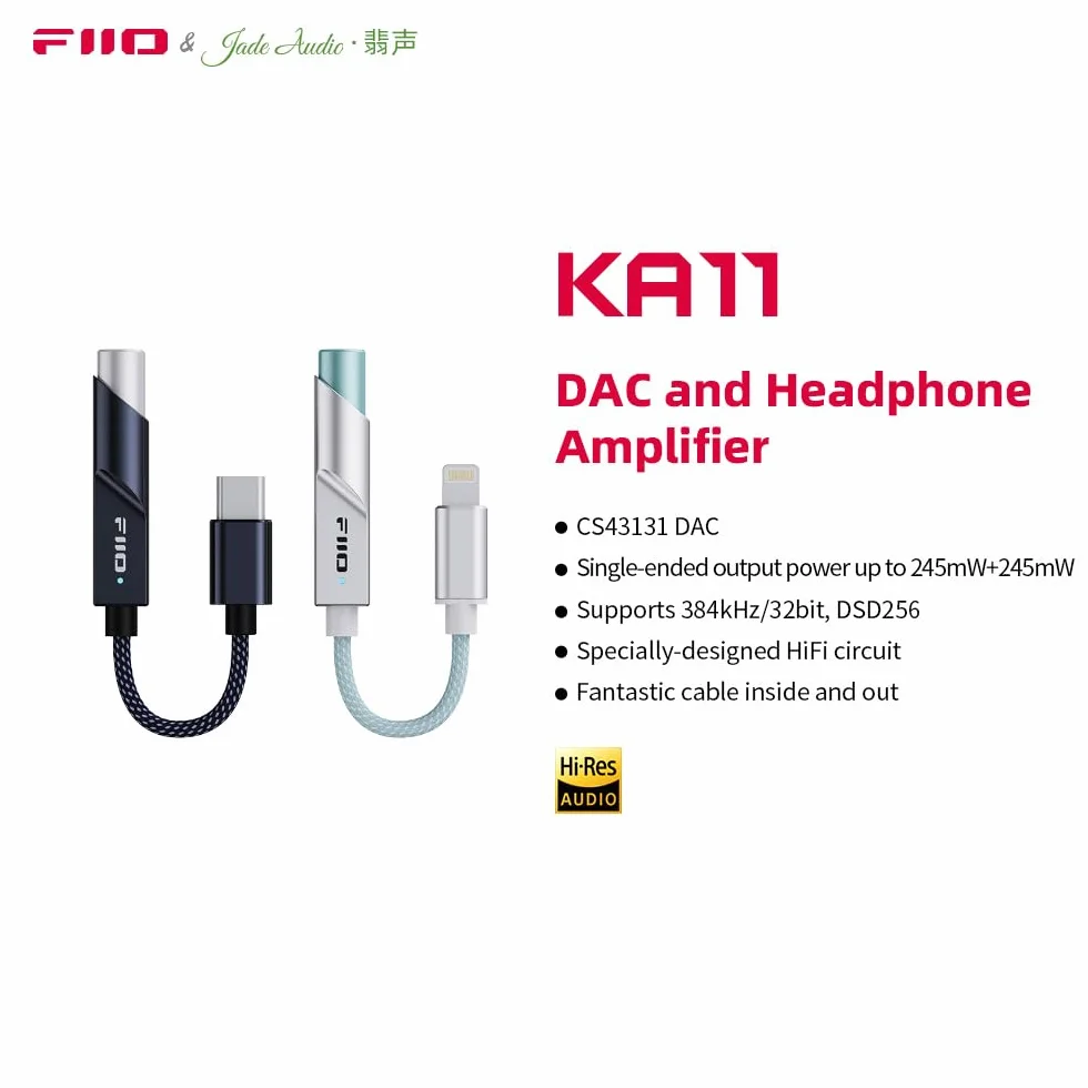 FiiO KA11 USB Dongle DAC i wzmacniacz (USB-C, czarny)
