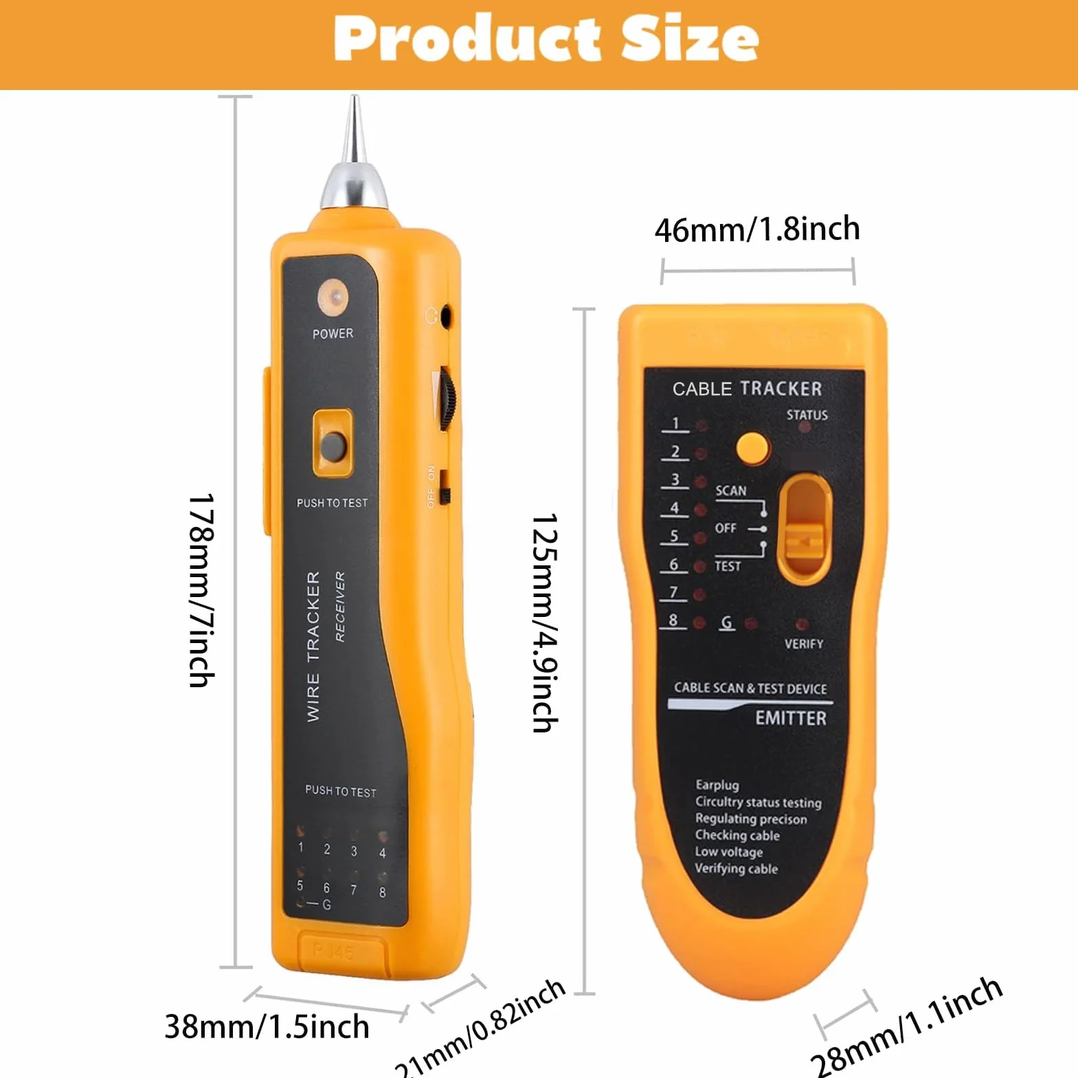 Wire Tracker Cable Tester Kabli Sieciowych, WireLine Finder Kabel Telefoniczny Ethernet LAN, Ręczny Tester Kabli Kablowych Drut Lisa i Psa