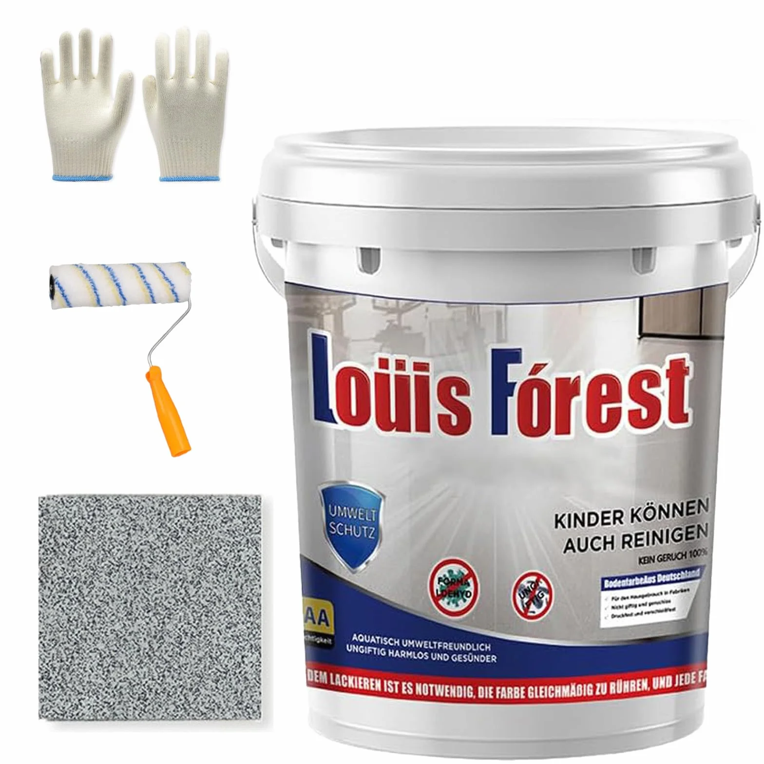 Louis Forest epoksydowa farba podłogowa, epoksydowa farba z piaskiem, efekt marmuru o wysokim połysku, marmurowe pokrywy garażowe, wodoodporny i antypoślizgowy
