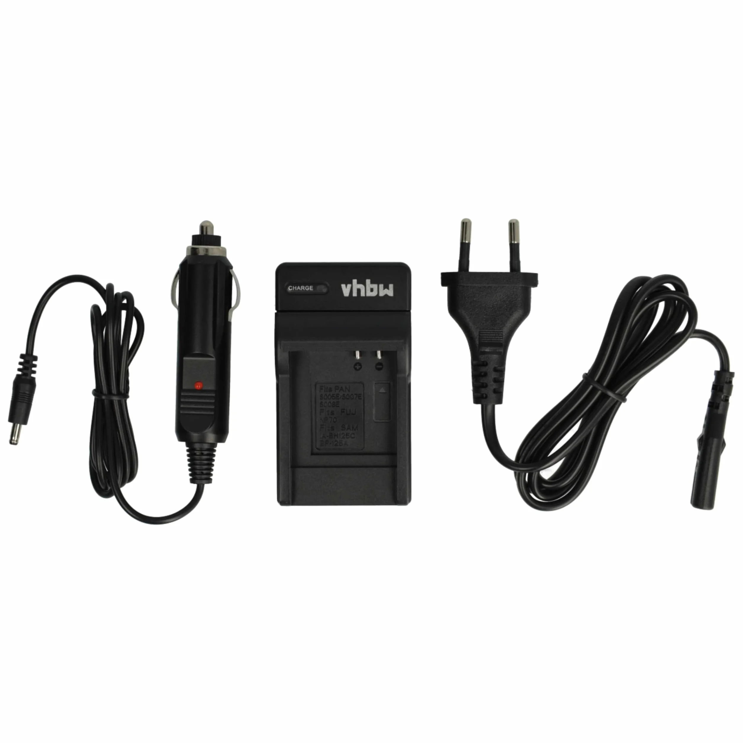 vhbw Ładowarka do akumulatora kompatybilna z aparatem cyfrowym Panasonic VW-VBJ10, VW-VBJ10E, kamkorderem, akumulatorem Action Cam