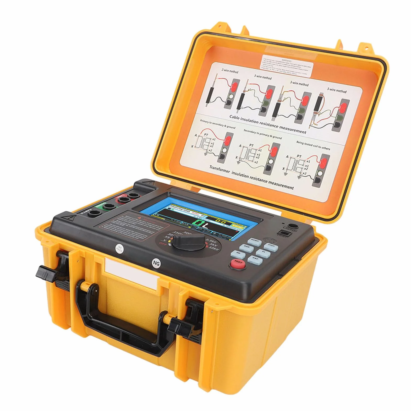 Cyfrowy Tester Rezystancji Izolacji 10KV Megohmmeter z funkcją Przesyłania Danych LCD i USB, Twardym Obudowie, Projektowanie Energii (wtyczka UE)