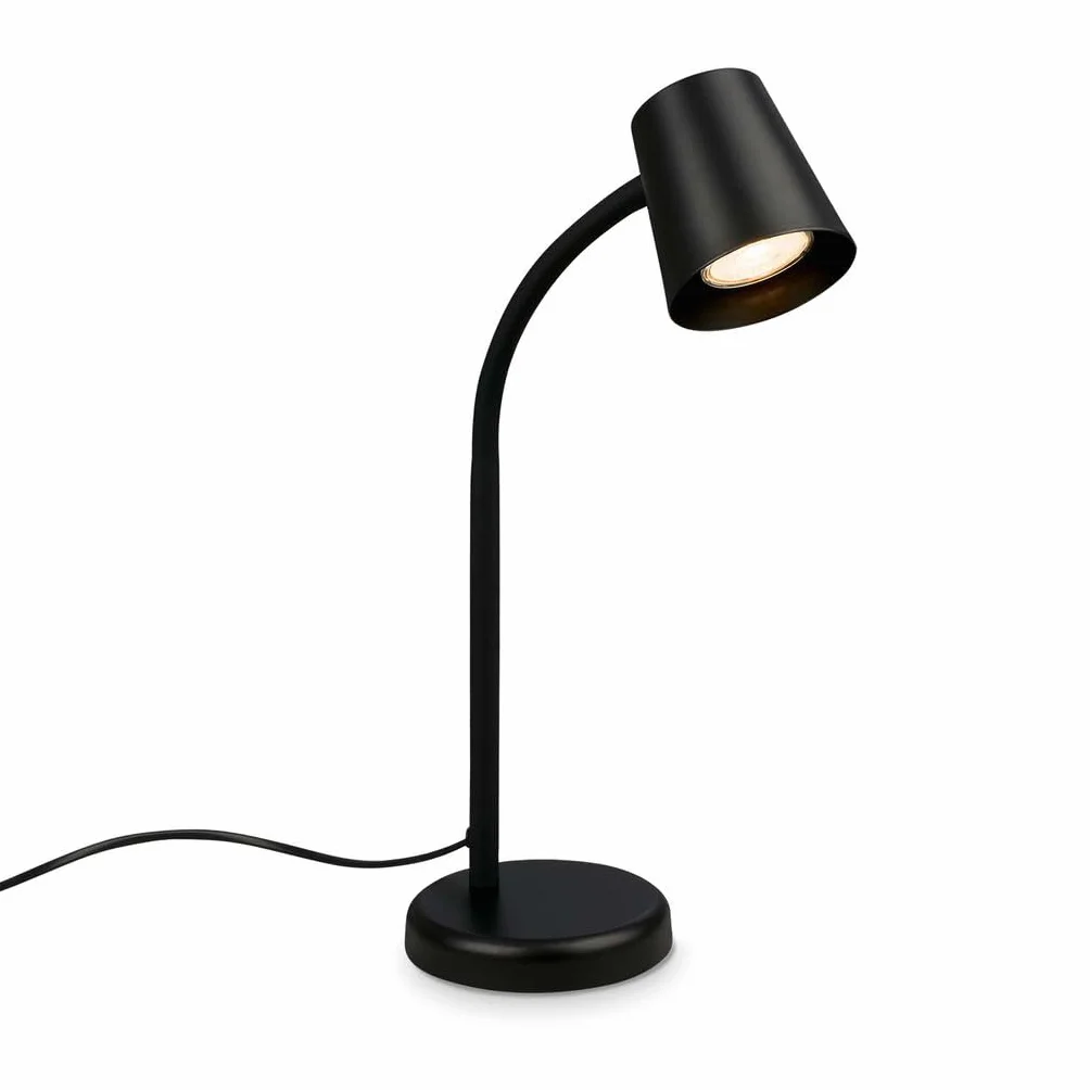 BRILONER - Lampa biurkowa z przełącznikiem przewodowym, obrotowa, GU10, maks. 9 W, lampa stołowa, lampa, lampka nocna, lampa stołowa, dekoracyjna, lampka na biurko, lampka do czytania, 13 x 38,5 cm