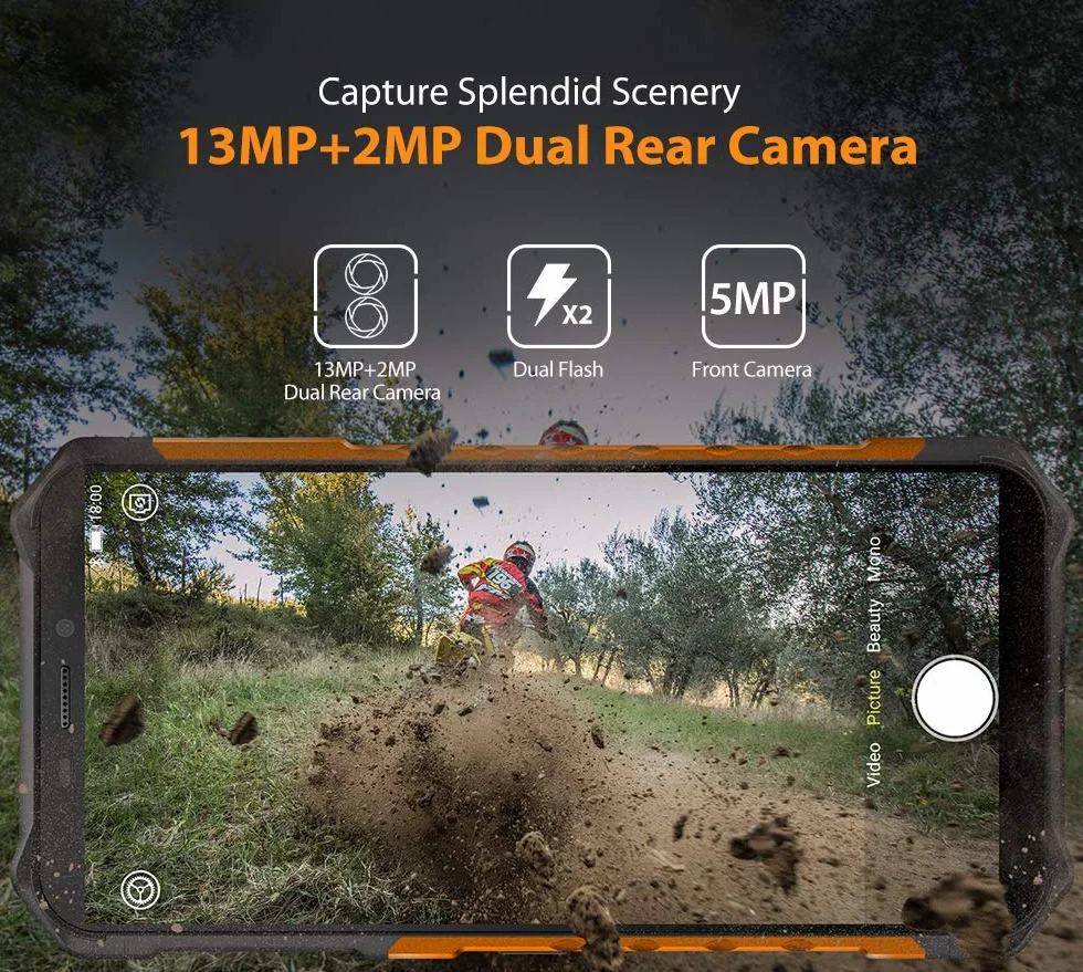 Ulefone Armor X5 Smartfon 4G Android 10 Octa-Core 3GB RAM 32GB ROM 5,5" IP68 IP69K Dual-SIM 13MP+5MP+2MP 5000mAh