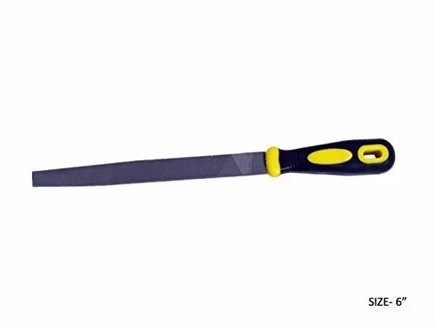 Narzędzia 6-częściowy zestaw pilników z uchwytem (15 cm) | płaskie, okrągłe, półokrągłe, trójkątne, kwadratowe i pilniki do drewna, metalu, majsterkowania i stolarki