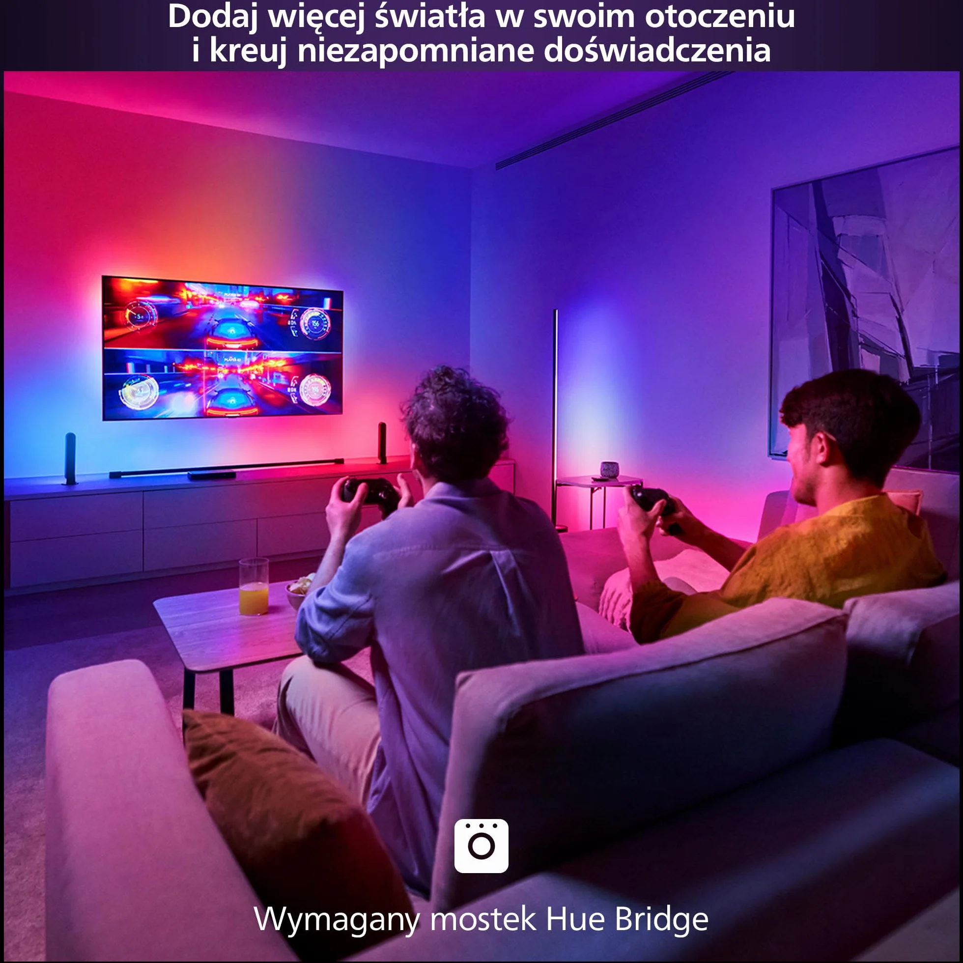 Philips Hue Play HDMI Sync Box 8K Bezprzewodowy Synchronizator Dolby Vision 10 Świateł