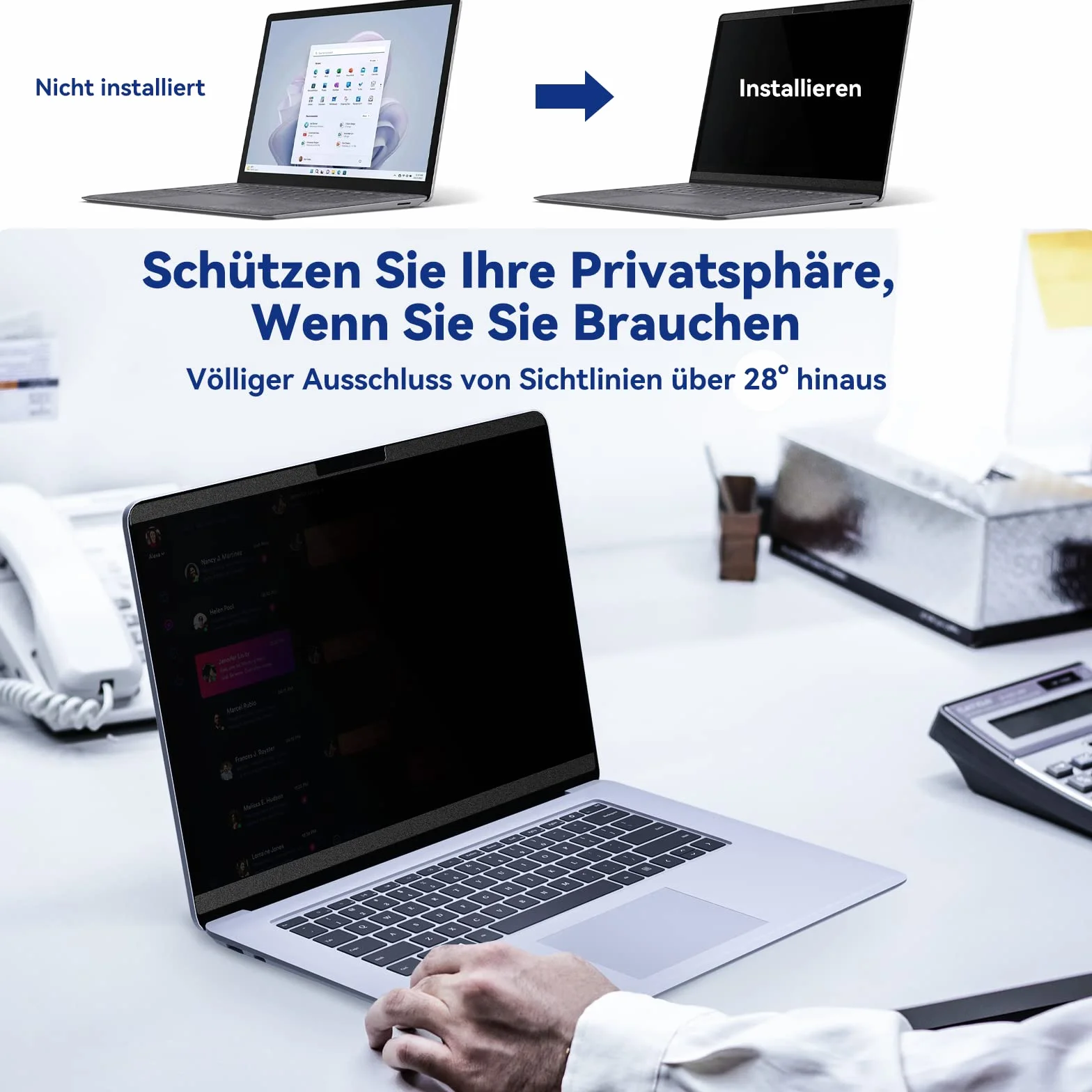 Magnetyczny filtr prywatyzujący do Microsoft Surface Laptop Studio 14,4", antyodblaskowy, ochrona prywatności