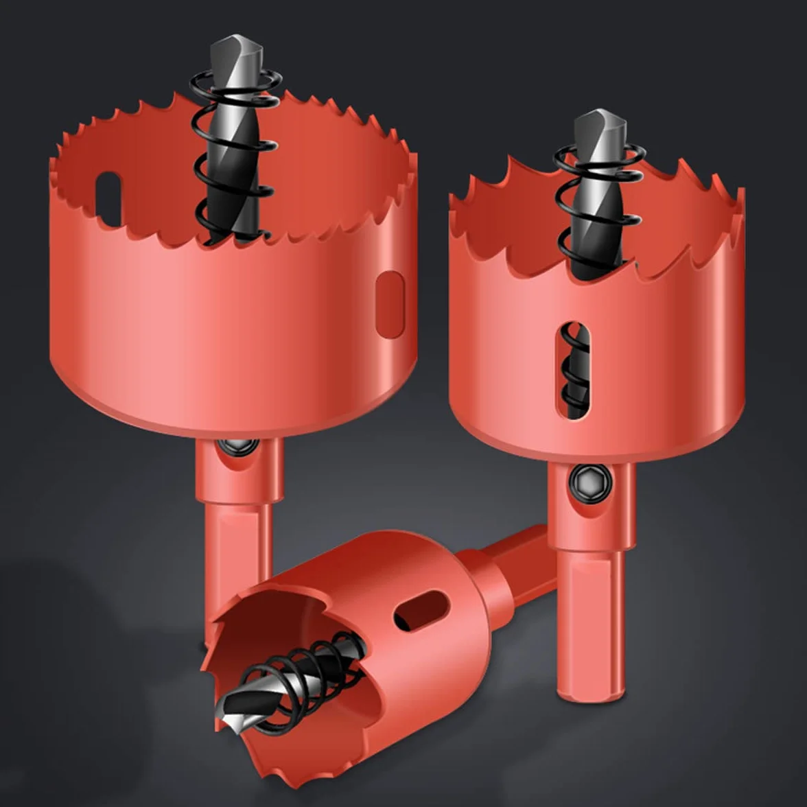 Otwornica, otwornica 200 mm, otwornice bimetaliczne M42 HSS z adapterem i wiertłem pilotującym. Głębokość cięcia 32 mm, otwieracz do cienkich metali aluminium drewno pcv tworzywo sztuczne/czerwony, 20