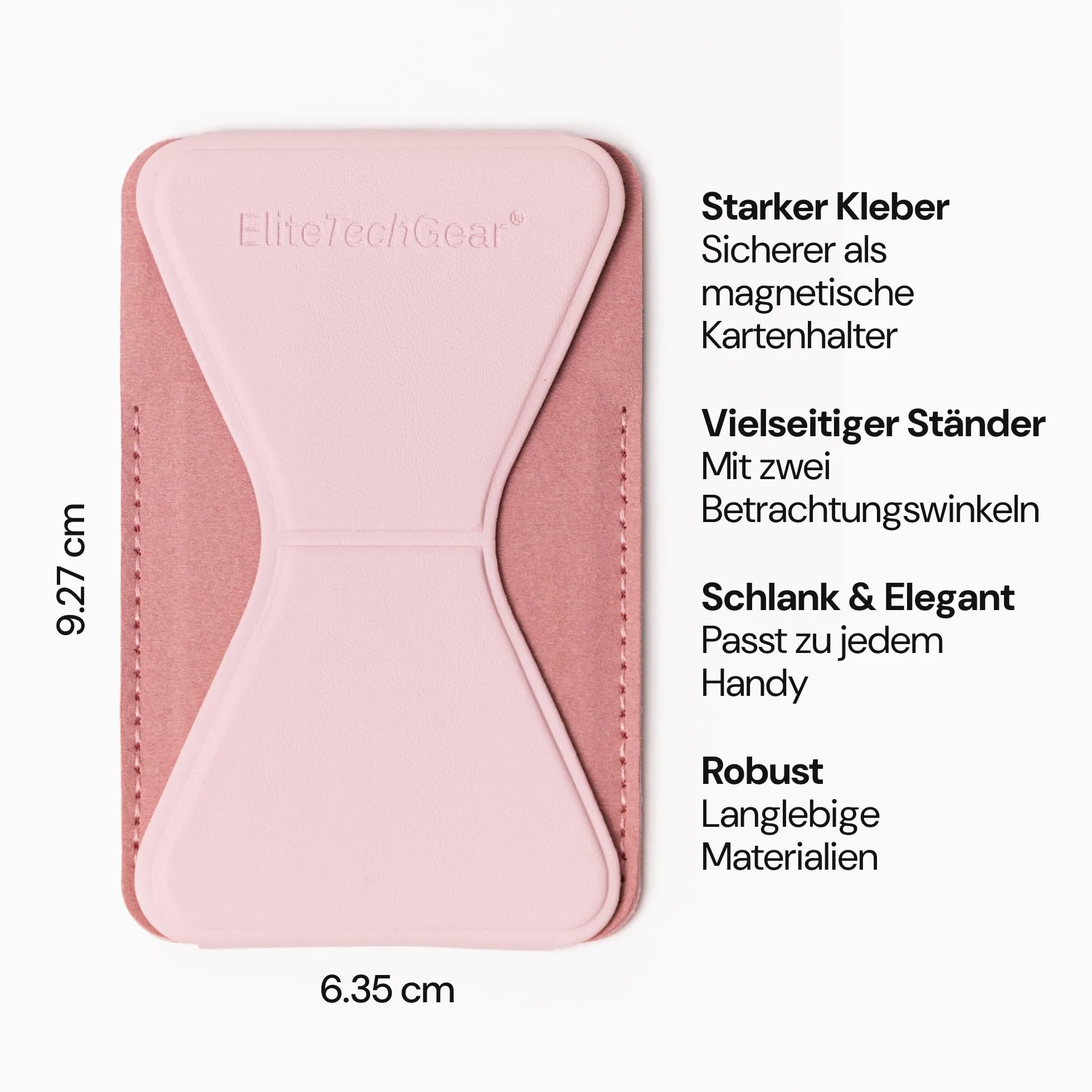 Elite Tech Gear Portfel na telefon z regulowanym stojakiem - Etui samoprzylepne na karty kredytowe kompatybilne z iPhone i Android