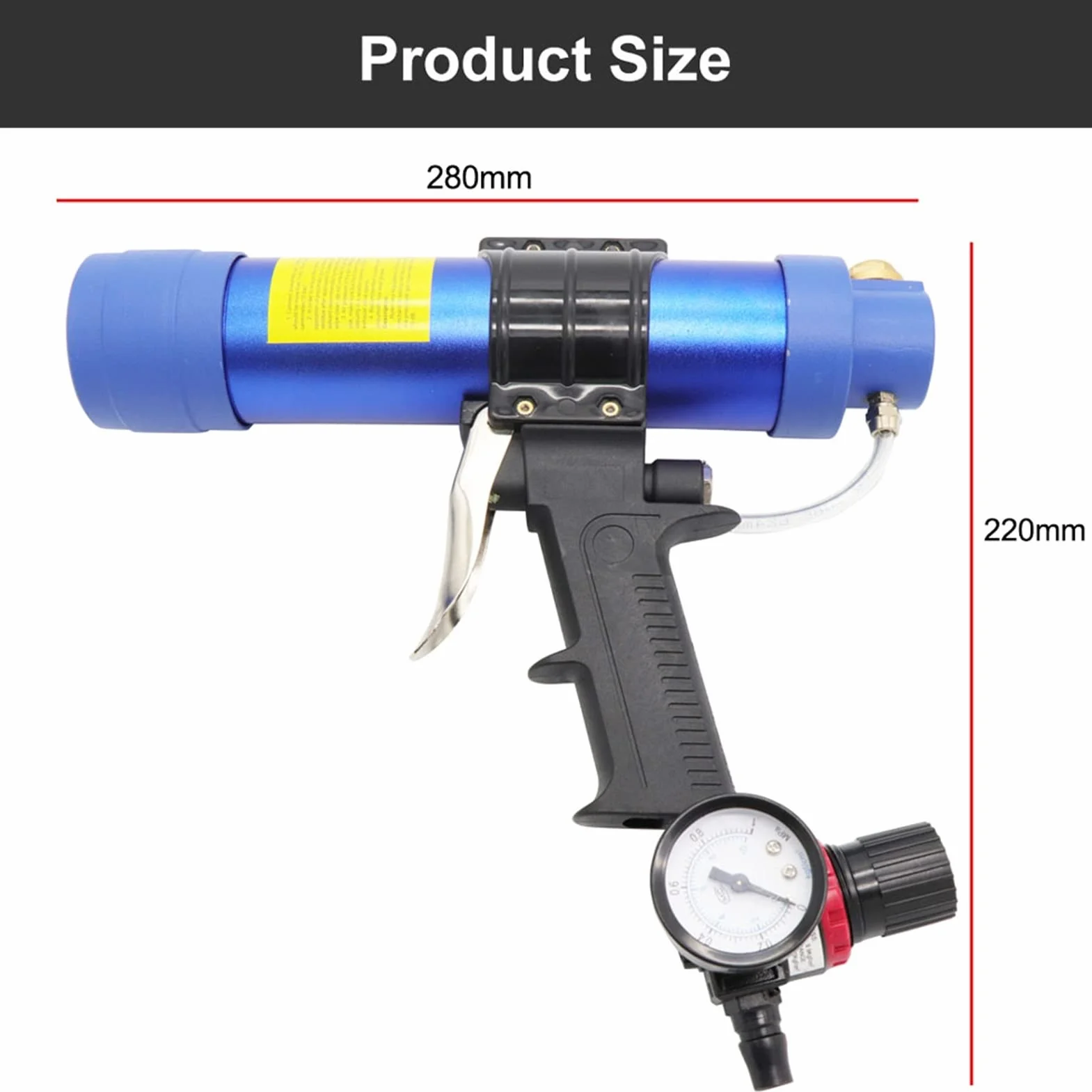 Pneumatyczne pistolet uszczelniający pistolet do pistoletu silikonowe uszczelniające narzędzie Caulk Dysza Szkło Gumy Grout Narzędzia budowlane 310ml