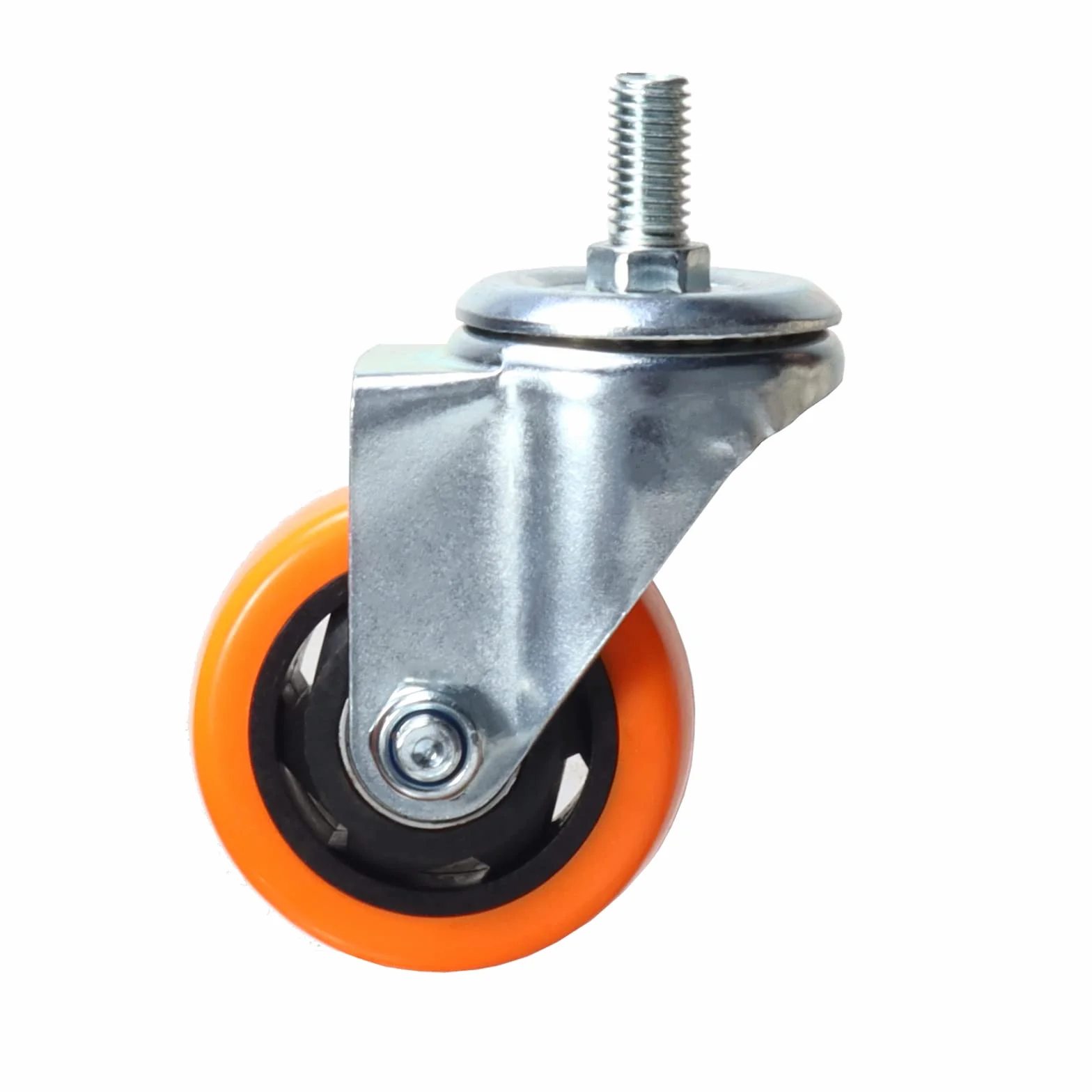 Wytrzymałe, obrotowe koła, 3-calowe żółte kółka z trzpieniem metrycznym M12-1,75x25 mm, podwójne hamulce, kółka bezpieczne do 1200 funtów/zestaw do przemysłu i mebli, zestaw 4 szt.