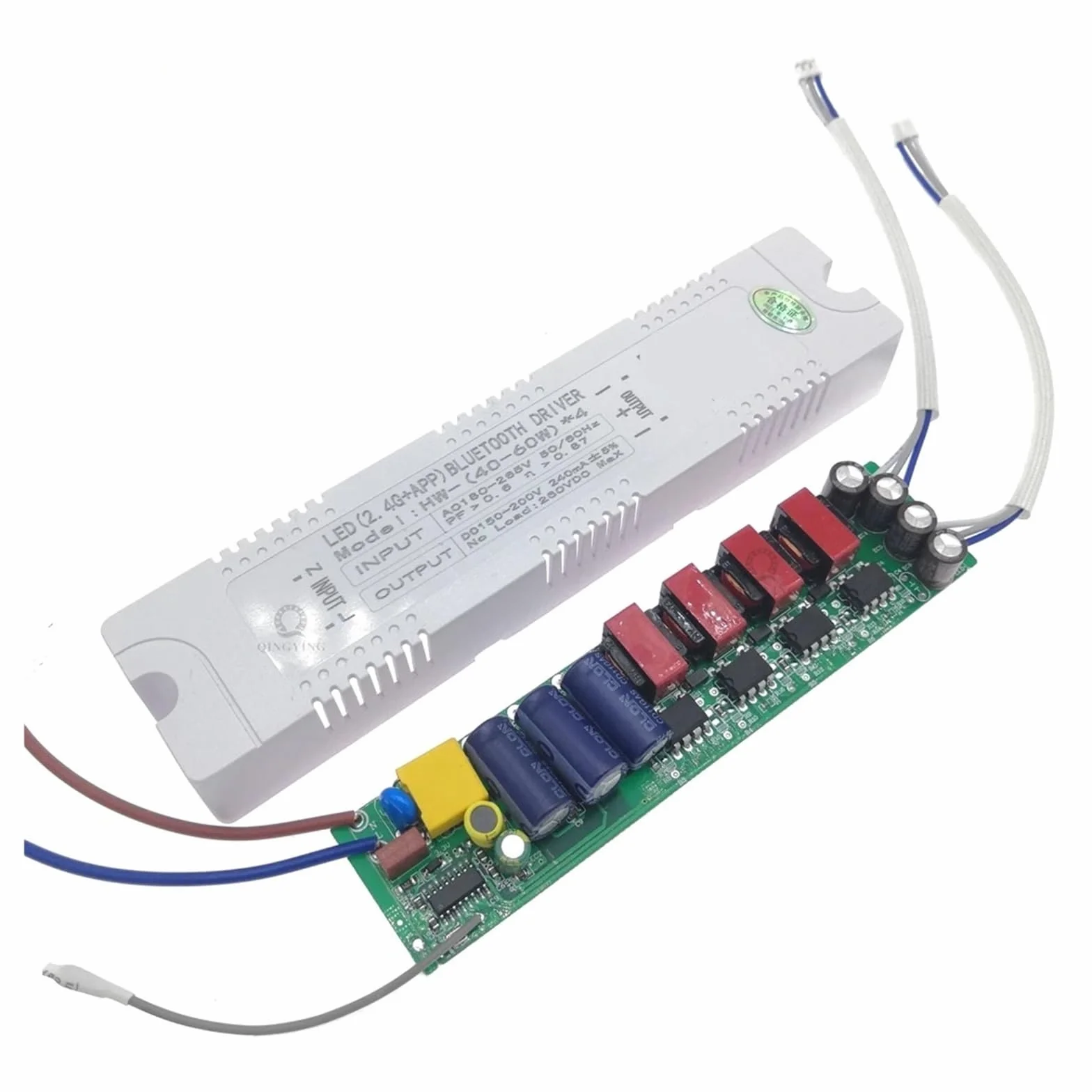 Sterownik LED sterujący AC220V 18-40 W 36-50 W 40-60 W 50-72 W 2,4 G Sterownik regulacji prądu stałego 240mA (kolor: 50-72 Wx4, rozmiar: 240 MA_with Remote)