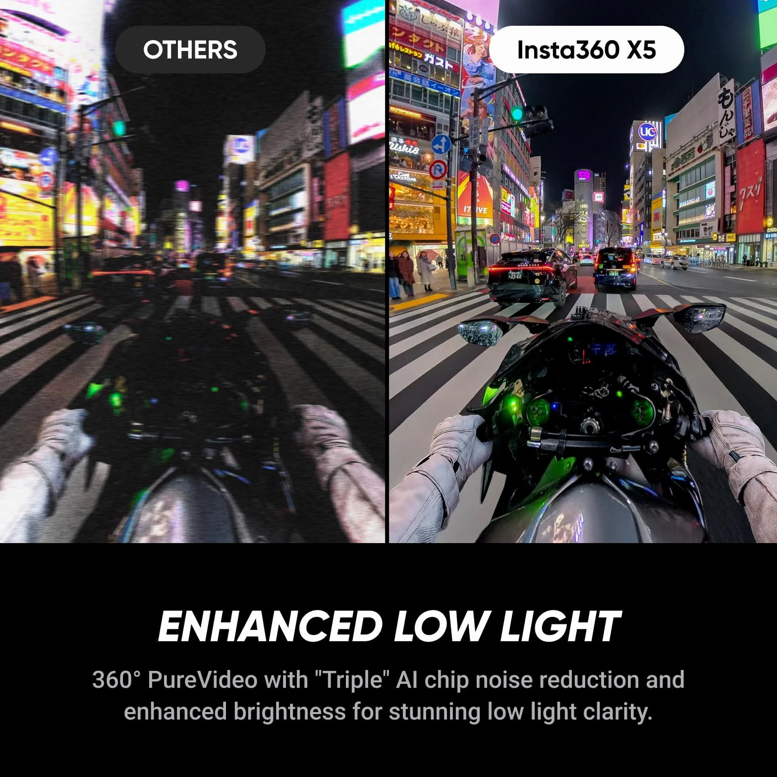 Insta360 X5 - Wodoodporna kamera sportowa 8K 360°, wiodące słabe światło, niewidoczny efekt selfie, wytrzymały i wymienny obiektyw, 3-godzinna bateria, wbudowana ochrona przed wiatrem, stabilizacja