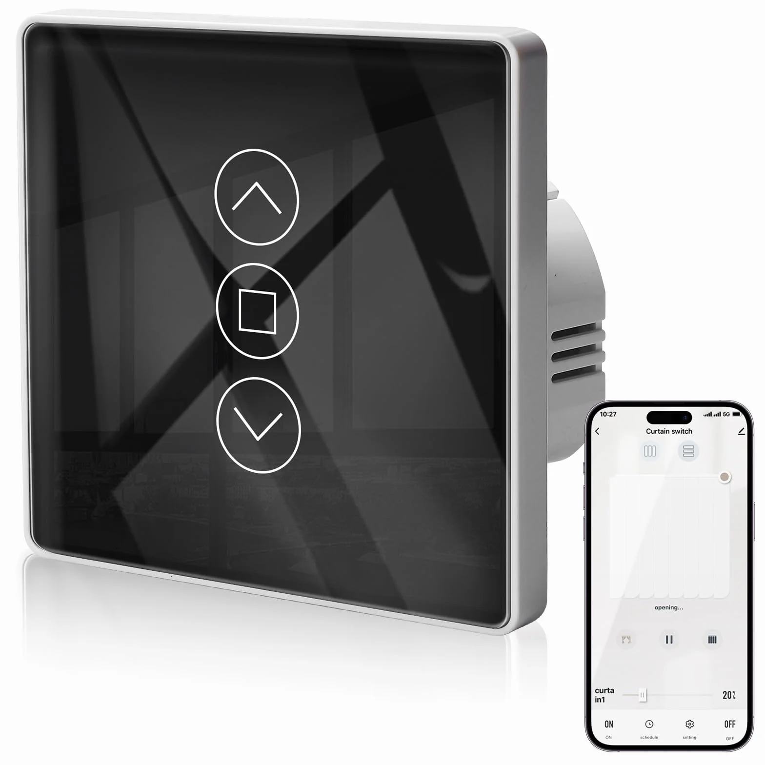 Inteligentny przekaźnik WLAN do rolet z programatorem czasowym: Kompatybilny z Alexa i Google Home, inteligentny przekaźnik do żaluzji i rolet, sterowanie głosowe