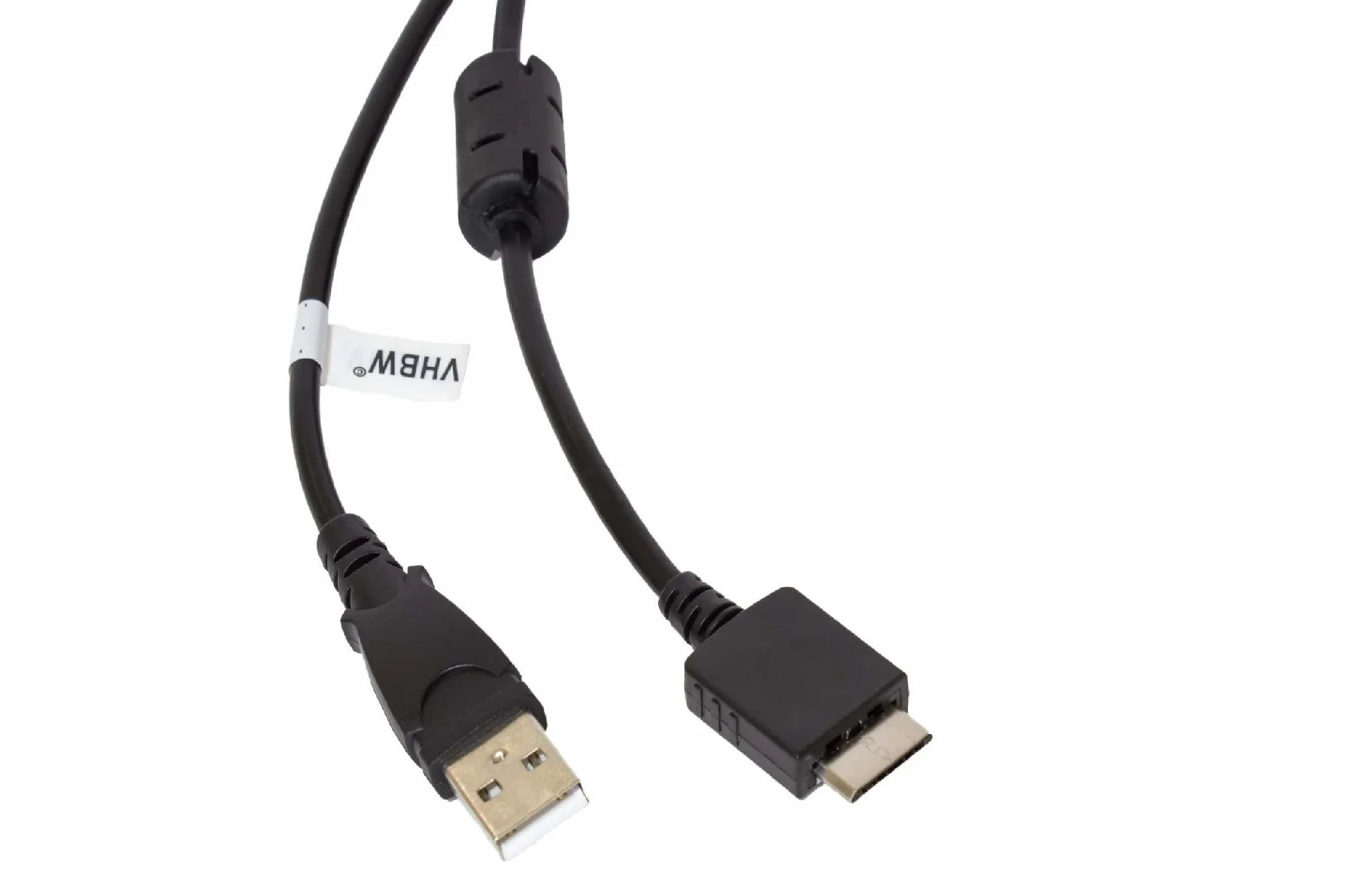 vhbw Kabel USB do transmisji danych (typ A na odtwarzacz MP3), kabel do ładowania kompatybilny z Sony Walkman NWZ-E444, NWZ-E453 MP3 Player - czarny, 150 cm