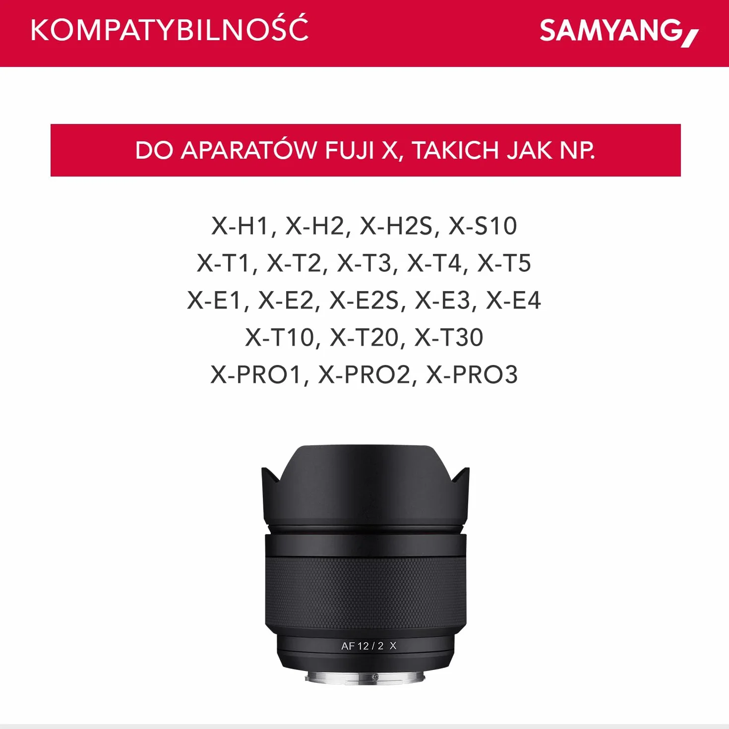 Samyang AF 12mm F2.0 obiektyw szerokokątny do Fuji X, szybki, kompaktowy, lekki, uszczelniony