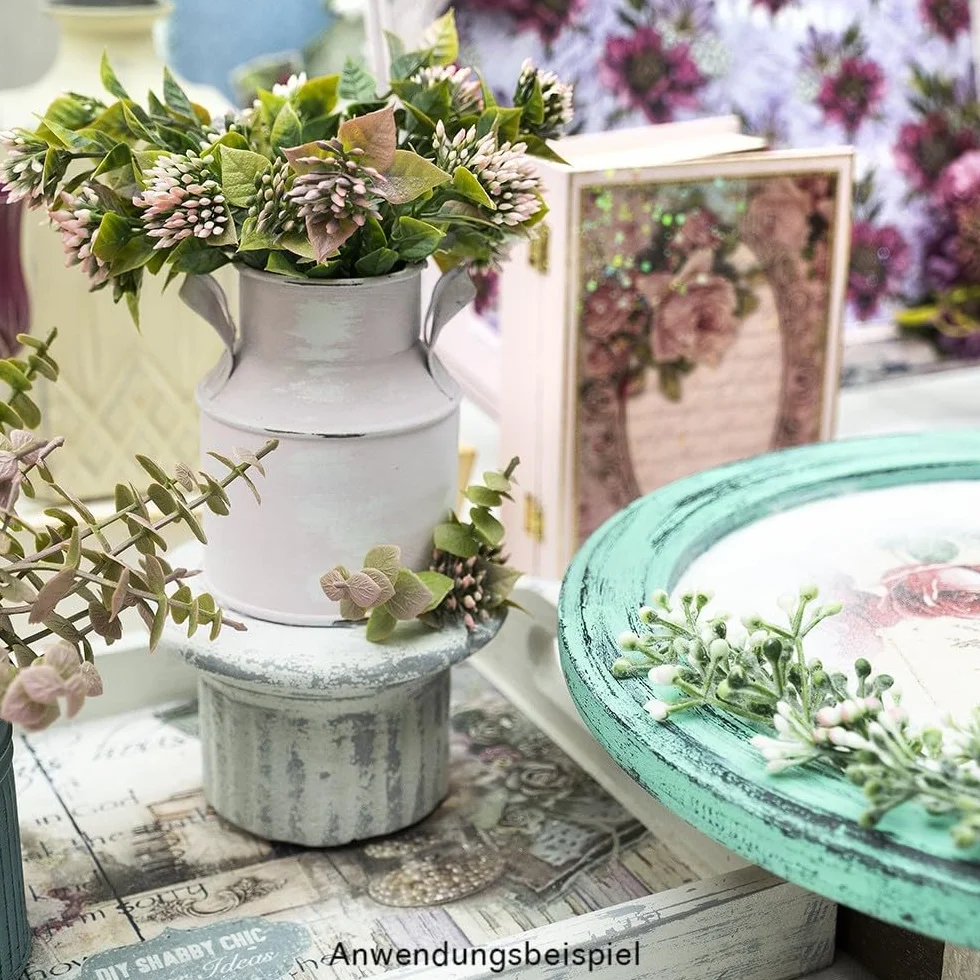 Ideen mit Herz Farba kredowa 250 ml, bardzo kryjąca, ultra matowa, na bazie wody z efektem Shabby Chic i Vintage (pastelowa zieleń)