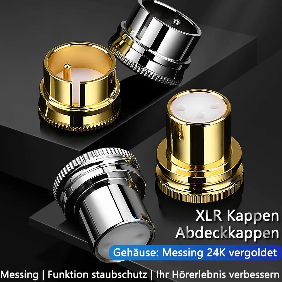 Tertullus 2 sztuki XLR zaślepki rodowane żeńskie XLR Cap xlr nakładki ochronne (rodowane, 2 sztuki XLR żeńskie)