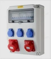 CAMWAY Rozdzielacz prądu budowlanego, rozdzielacz prądu z LS+FI, 3 x 230 V Schuko, 1 x 16 A/32 A gniazda CEE, profesjonalne okablowanie, wodoszczelność IP66, wytrzymały rozdzielacz ABS, do użytku