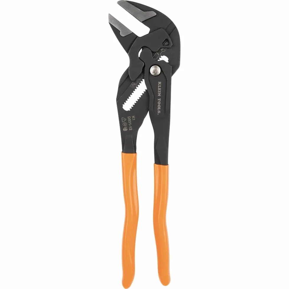 Klein Tools D53112 Kompaktowy klucz do szczypiec, wielofunkcyjny klucz nastawny z gładkimi szczękami, 30 cm