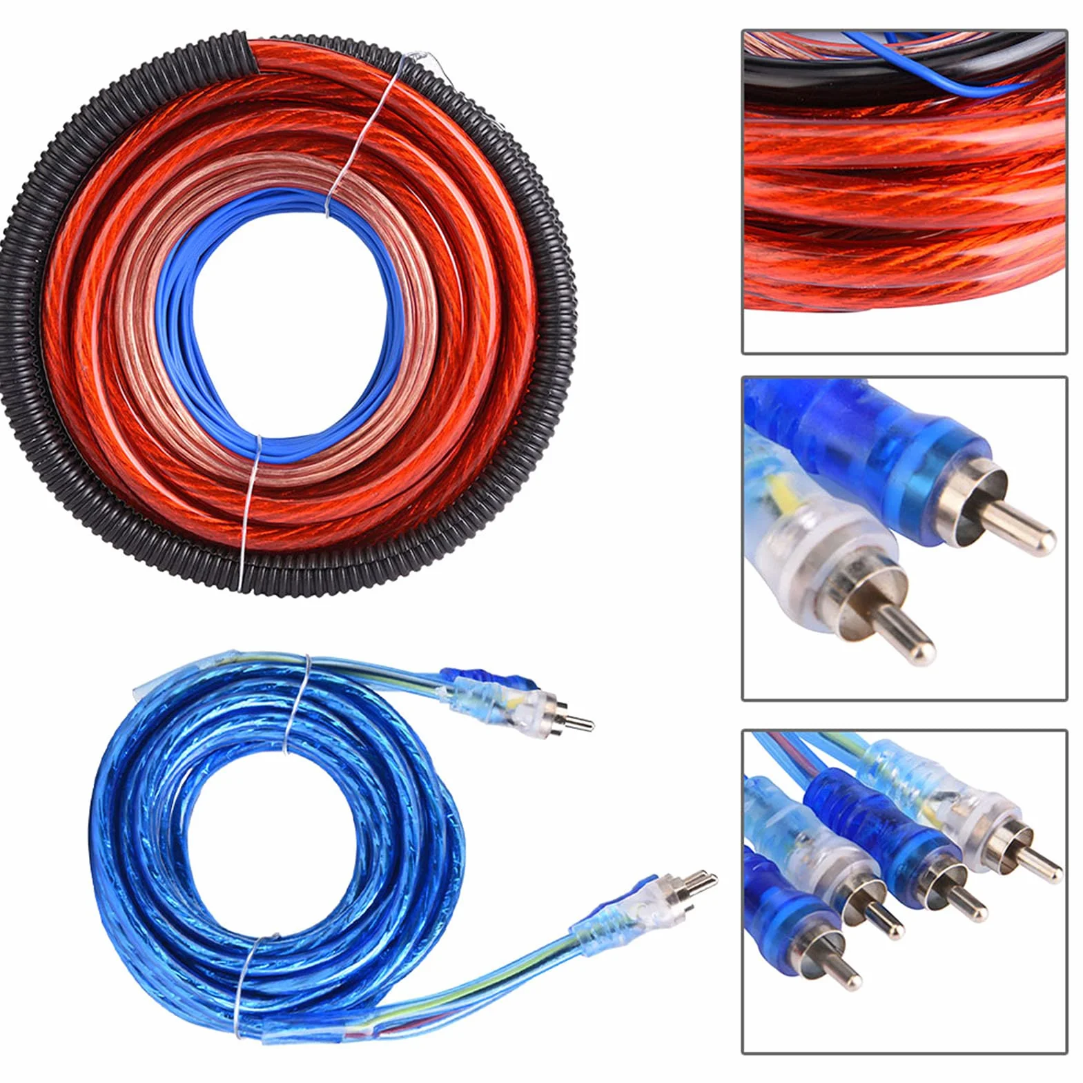 4 Guage 2800W Przewód Wzmacniacz Instalacyjny Zestaw Okablowania Samochodowy Sprzęt Do Audio Subwoofer Kombi Kabli Bezpiecznikowy