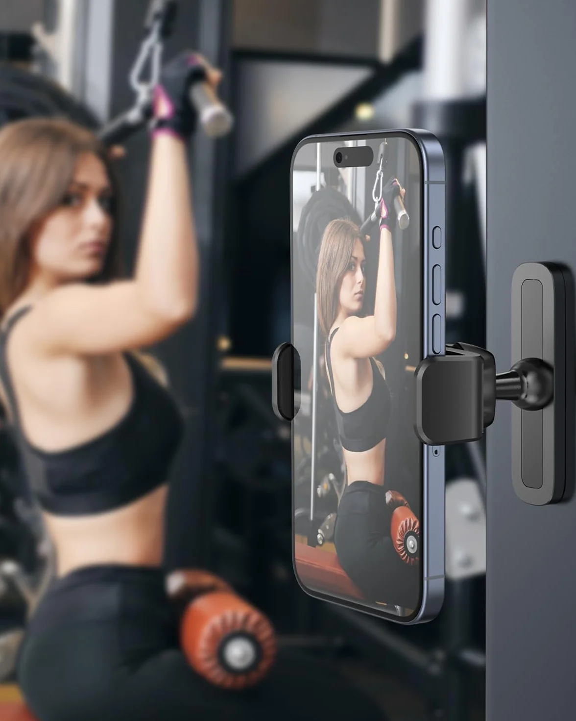 APPS2Car Uchwyt na telefon komórkowy Mag-safe GYM 360° regulowany 4,7-6,5" podstawa
