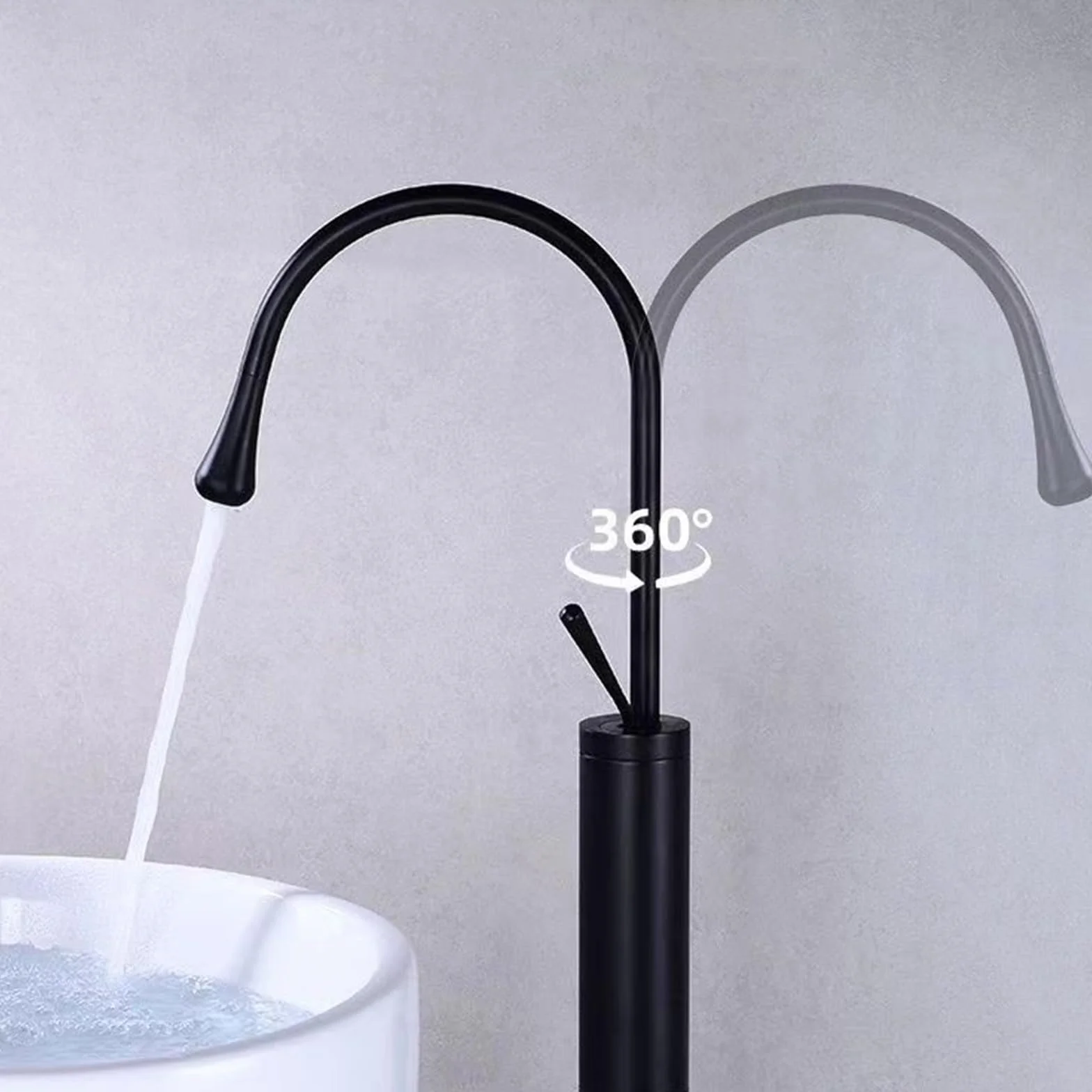 CMBSSTFC Bateria wannowa do montażu na podłodze, jednofunkcyjna, stojąca bateria wannowa z ciepłą i zimną wodą, obrotowa 360°, mosiężna bateria, chrom
