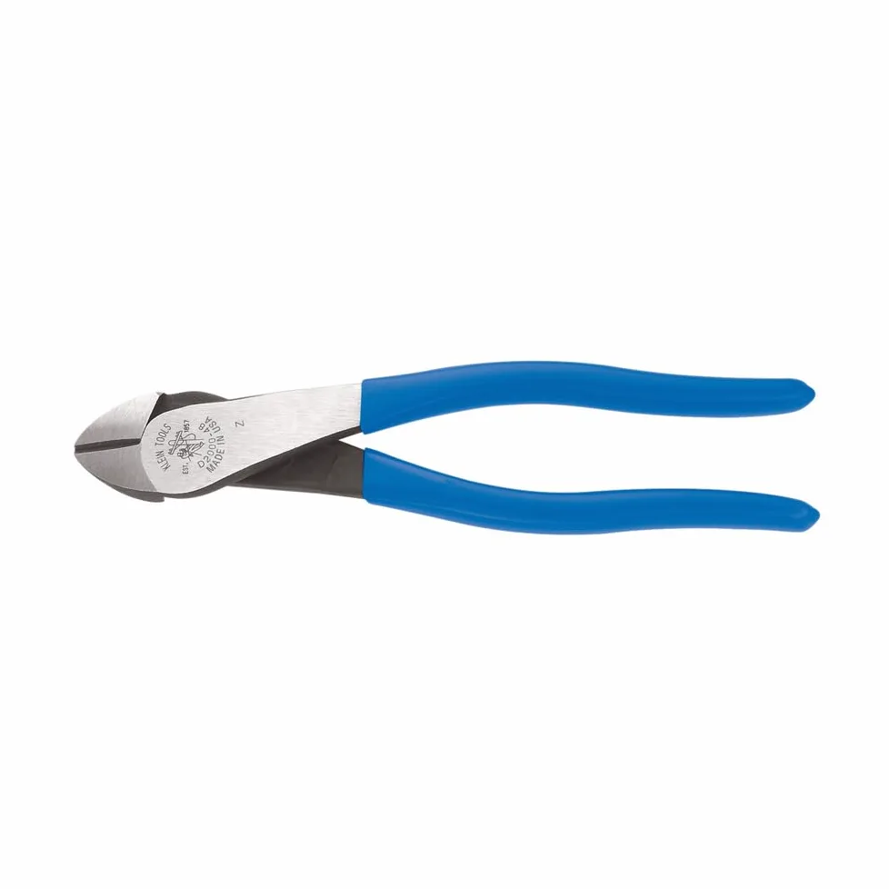KLEIN TOOLS Szczypce do cięcia ukośnego, wysoka dźwignia, 20 cm, konstrukcja z wysoką dźwignią, głowica kątowa D2000-48 203 mm, niebieski/srebrny