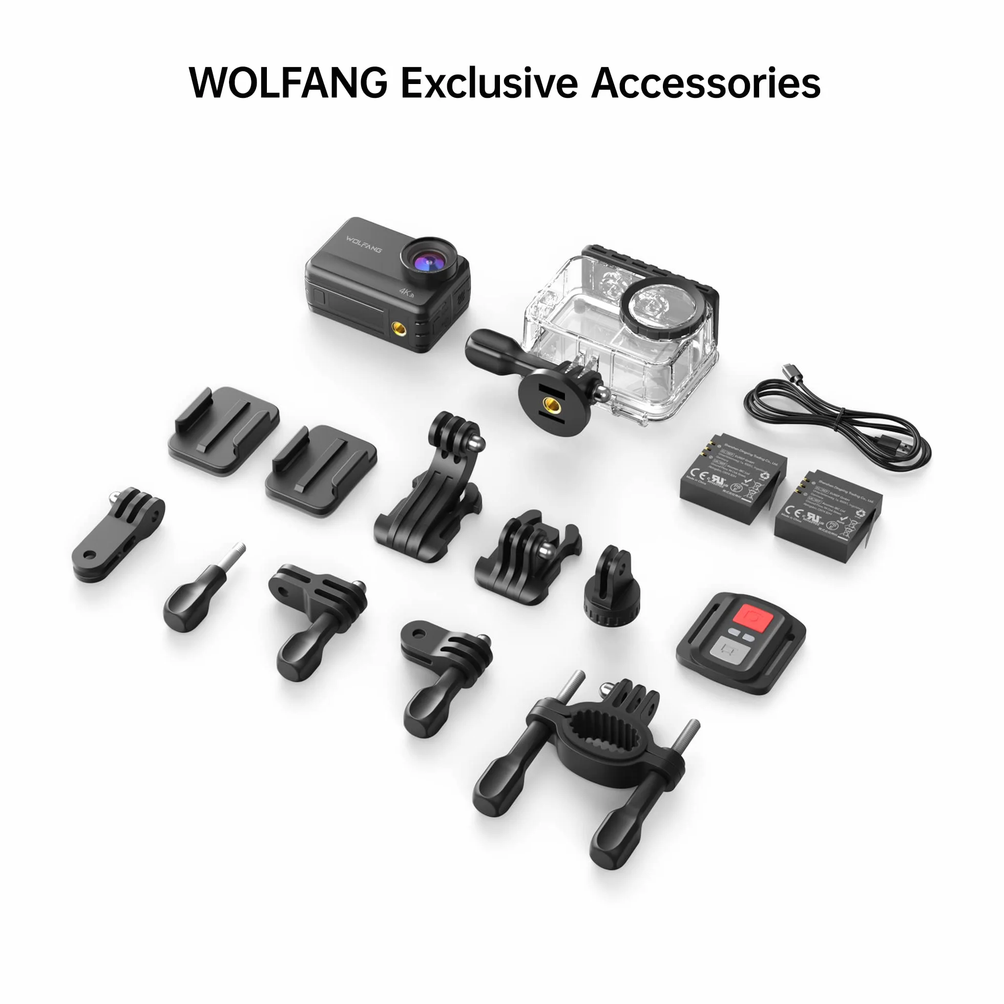 WOLFANG GA400 Action Cam 4K 60FPS Wodoodporna kamera Ultra HD WiFi EIS z ekranem dotykowym