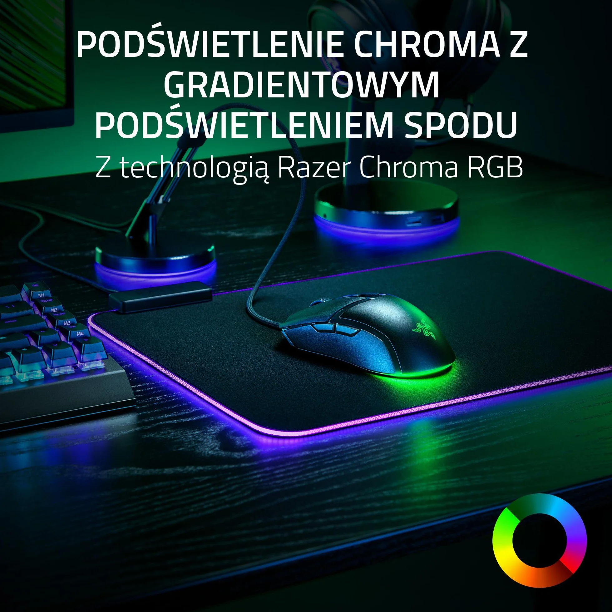 Razer Cobra przewodowa mysz do gier Chroma RGB 57 g optyczne przełączniki Gen-3 oświetlenie chromowe