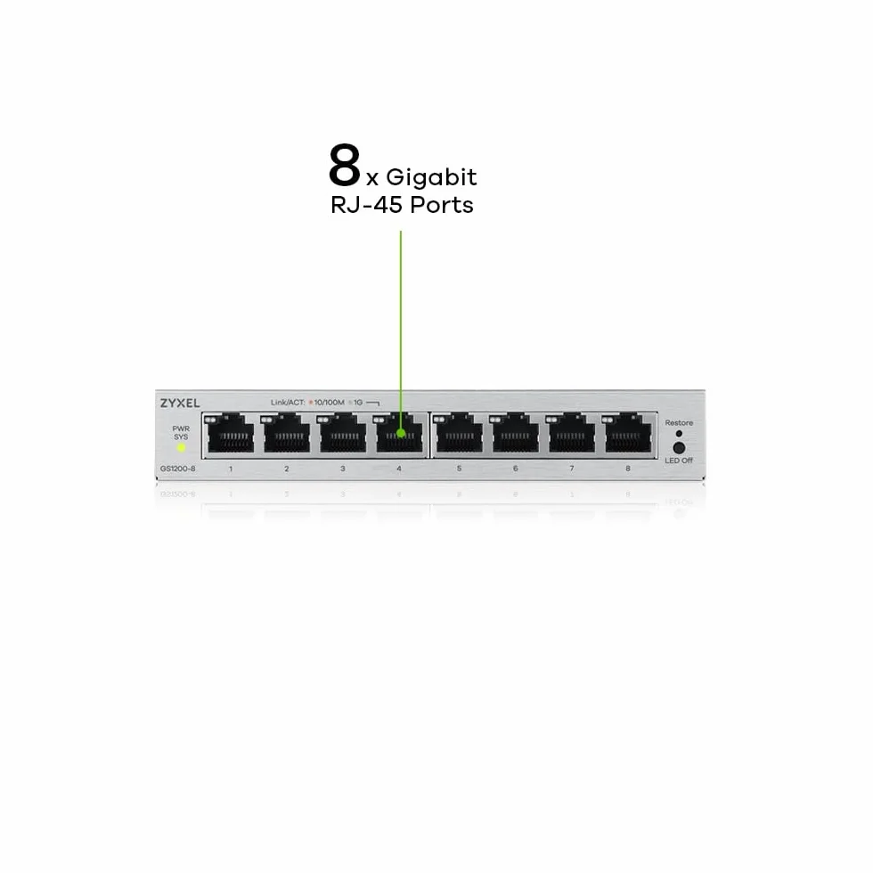 Zyxel GS1200-8v3 Przełącznik sieciowy Gigabit LAN 8 portów zarządzany QoS VLAN