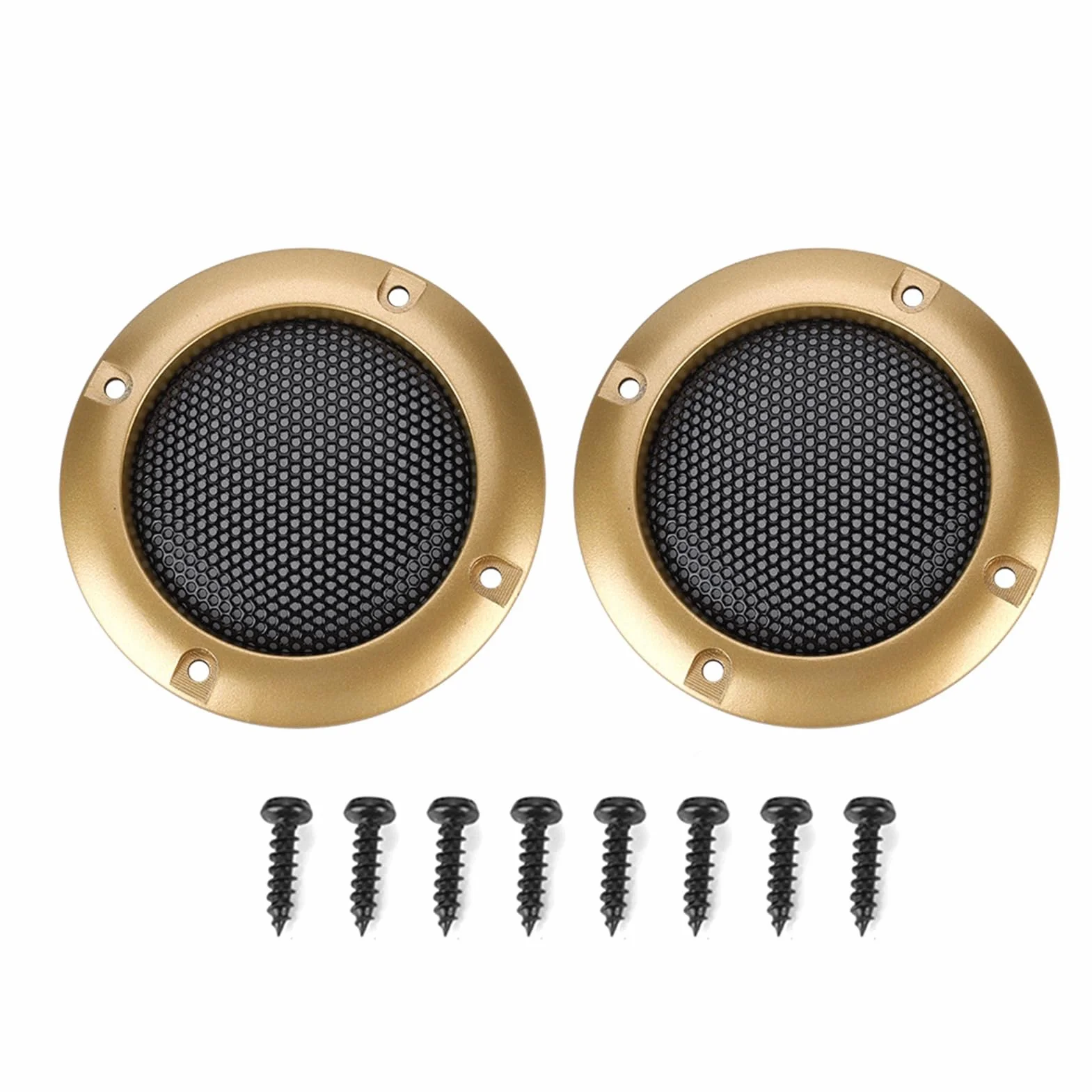 2-calowa osłona głośnika dekoracyjna siatkowa okrągła Subwoofer złota