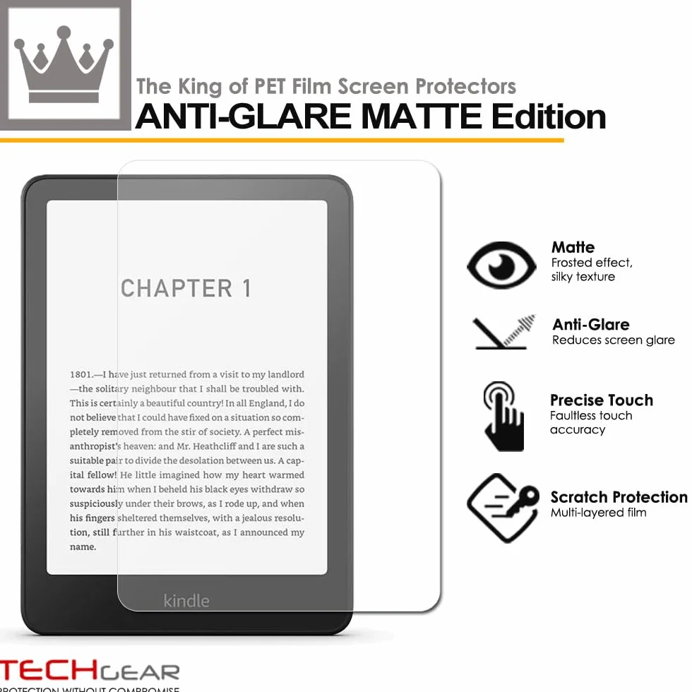 TECHGEAR 2-pak matowych ochraniaczy do Amazon Kindle Paperwhite 2024 12. generacji