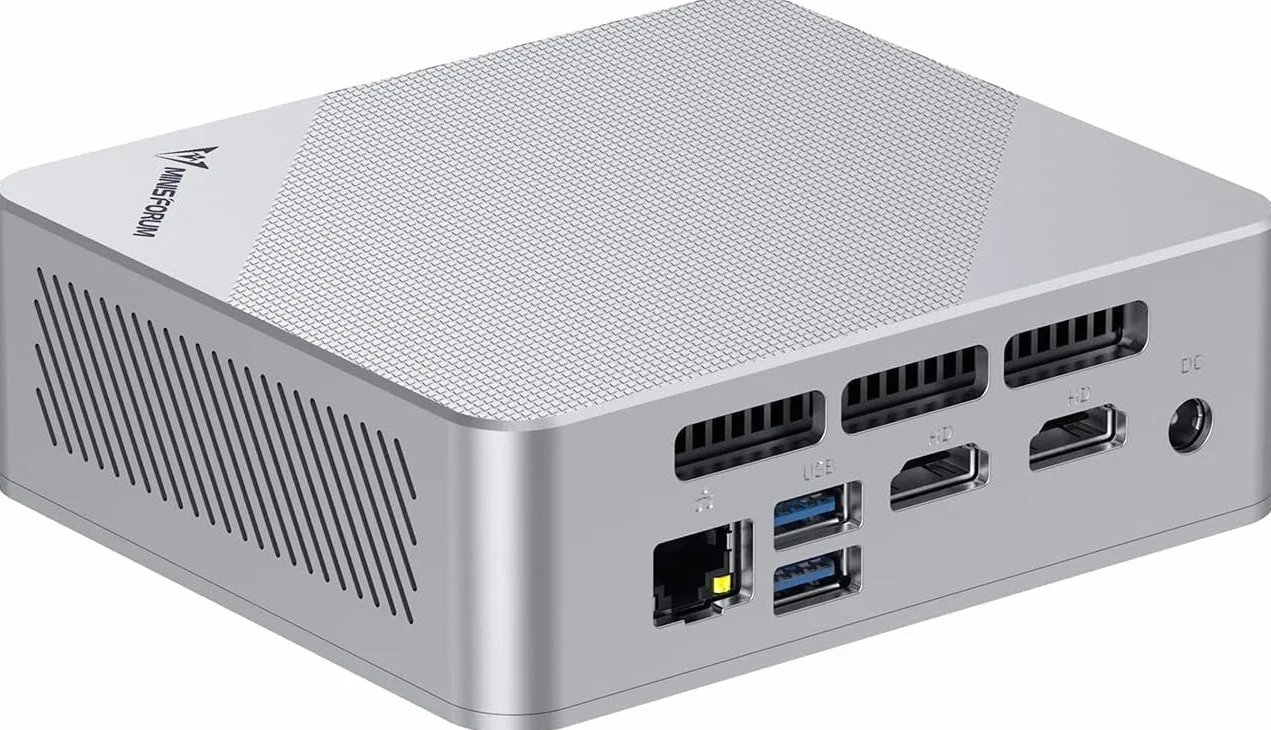 MINIS FORUM Mini PC UN150P, Intel Twin Lake N150, 16 GB DDR4 256 GB M.2 2280 PCIe/SATA SSD + 2,5" SATA + TF Solt, USB3.2 (PD&DP), 2 x HDMI, WiFi6, 2,5G RJ45