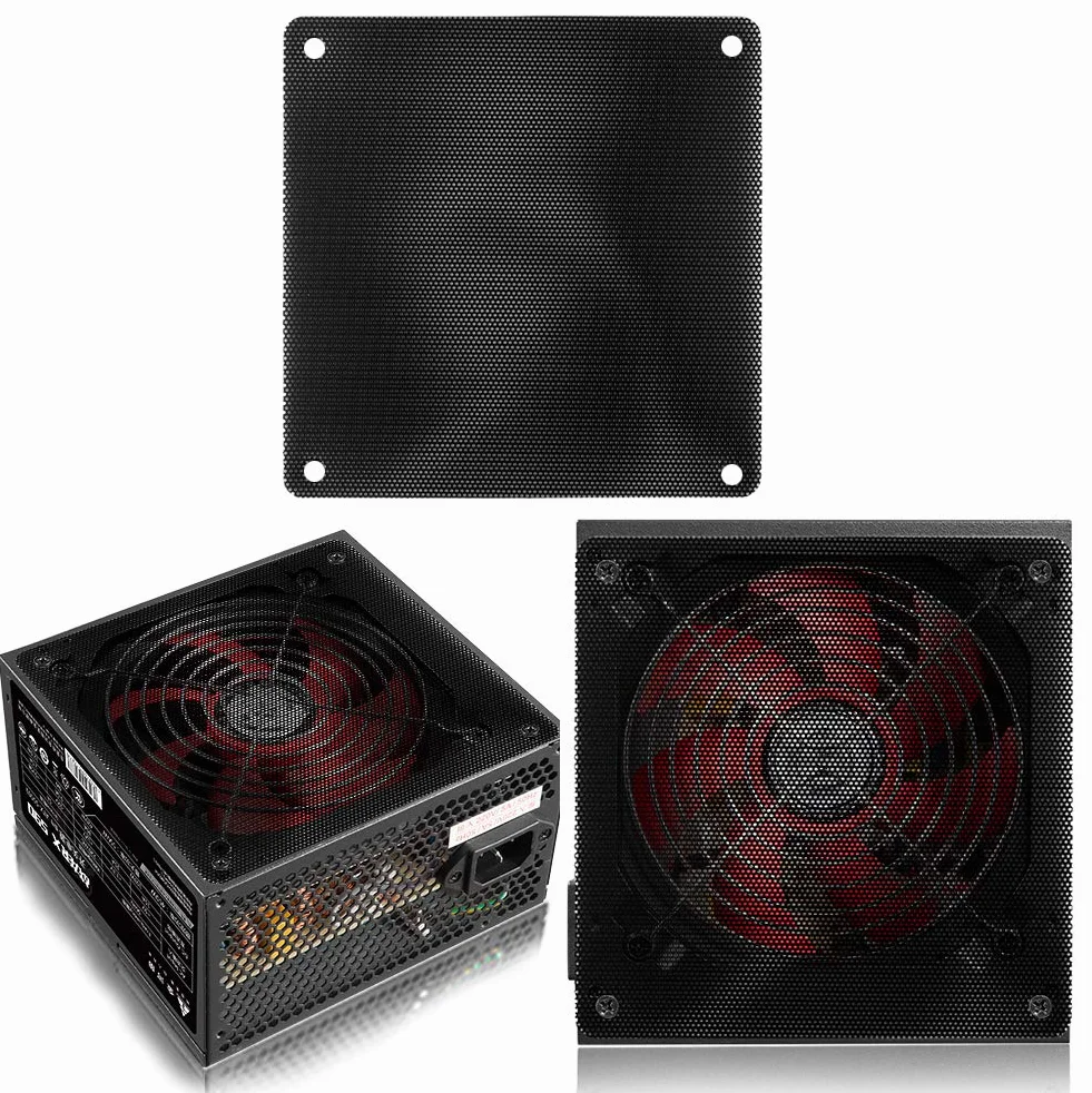 Osłona wentylatora z filtrem drobnego pyłu 120 mm/140 mm, 10 sztuk, czarna