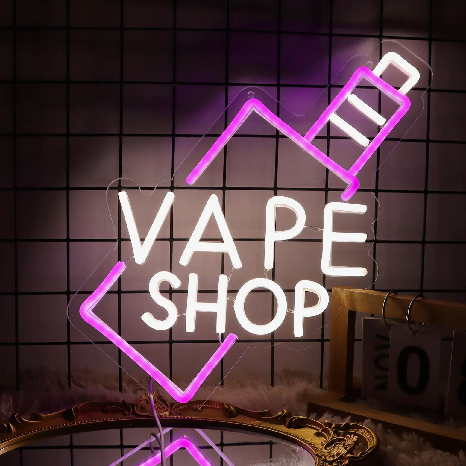 Neonowy znak dla wędzarni do reklamy biznesowej lub sklepu Vape. Atmosfera neonowe światła do pubu, palarni. Zasilanie USB 5 V.