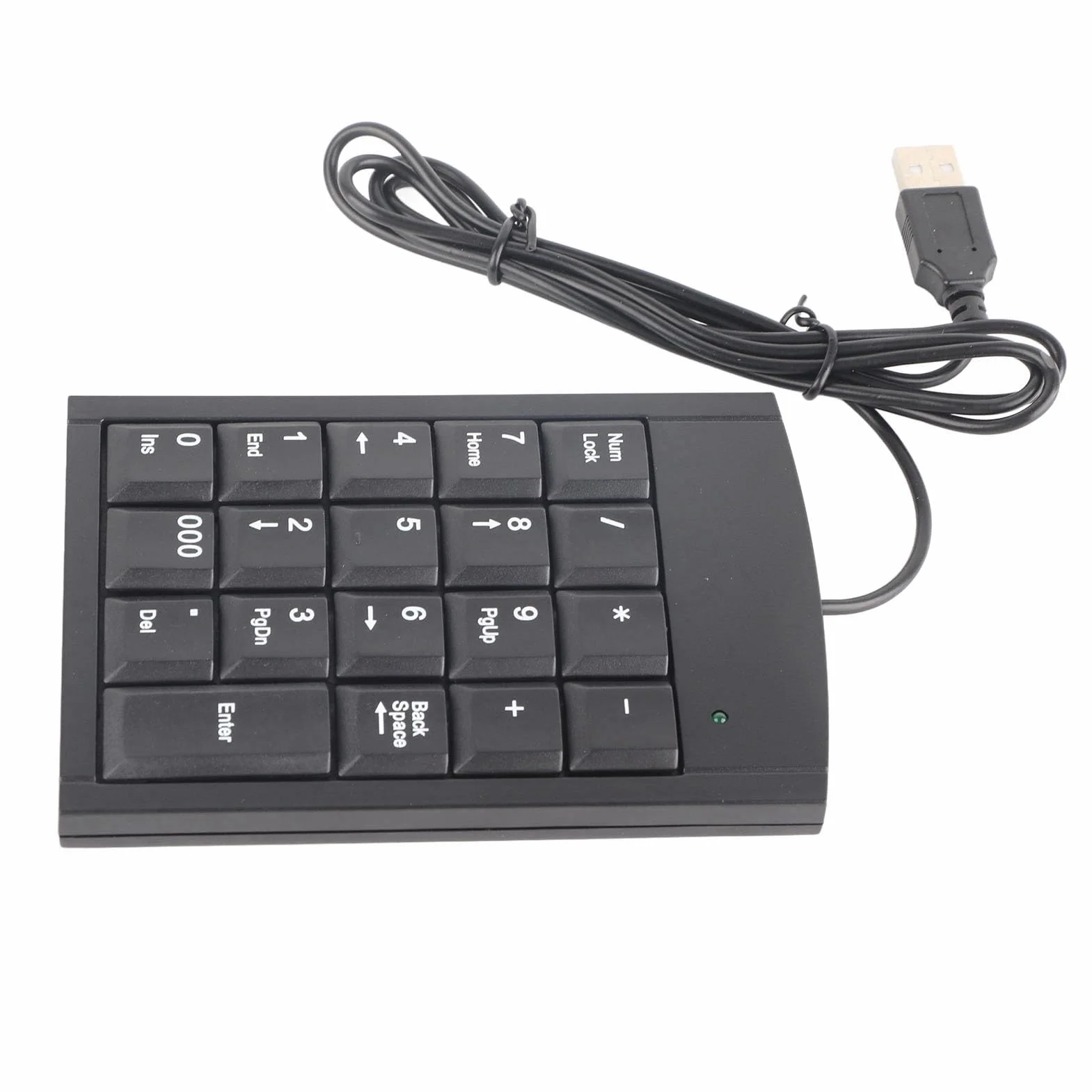 Przewodowa klawiatura numeryczna mini USB 19-klawiszowa czarna do laptopa PC
