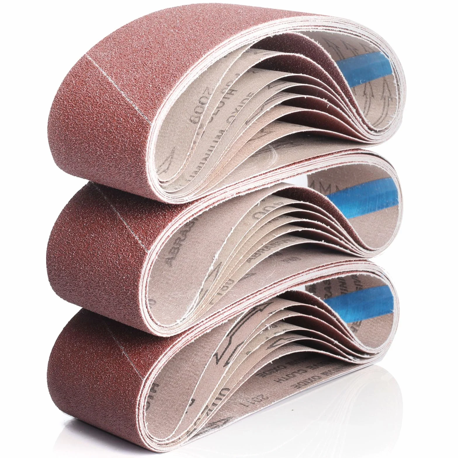 BOSHCRAFT 8 x paski szlifierskie 50 cm, 21 szt. papieru szlifierskiego taśmowego 40/60/80/120/180/240/400 asortyment pas szlifierski do szlifierki taśmowej premium ostrzenie noży do obróbki drewna polerowanie metalu