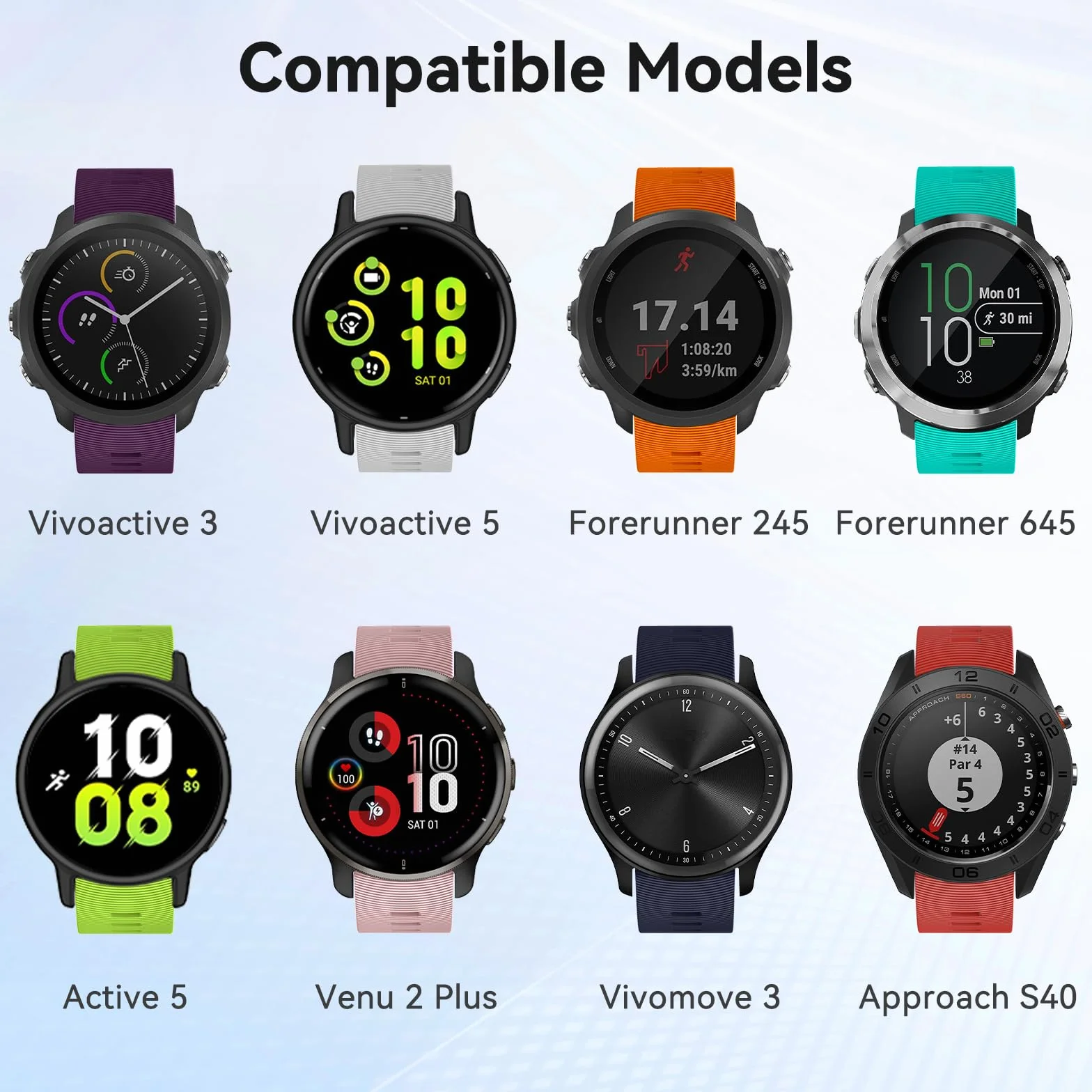 Pasek do Garmin Forerunner 245/645 Music Silikonowy 20mm