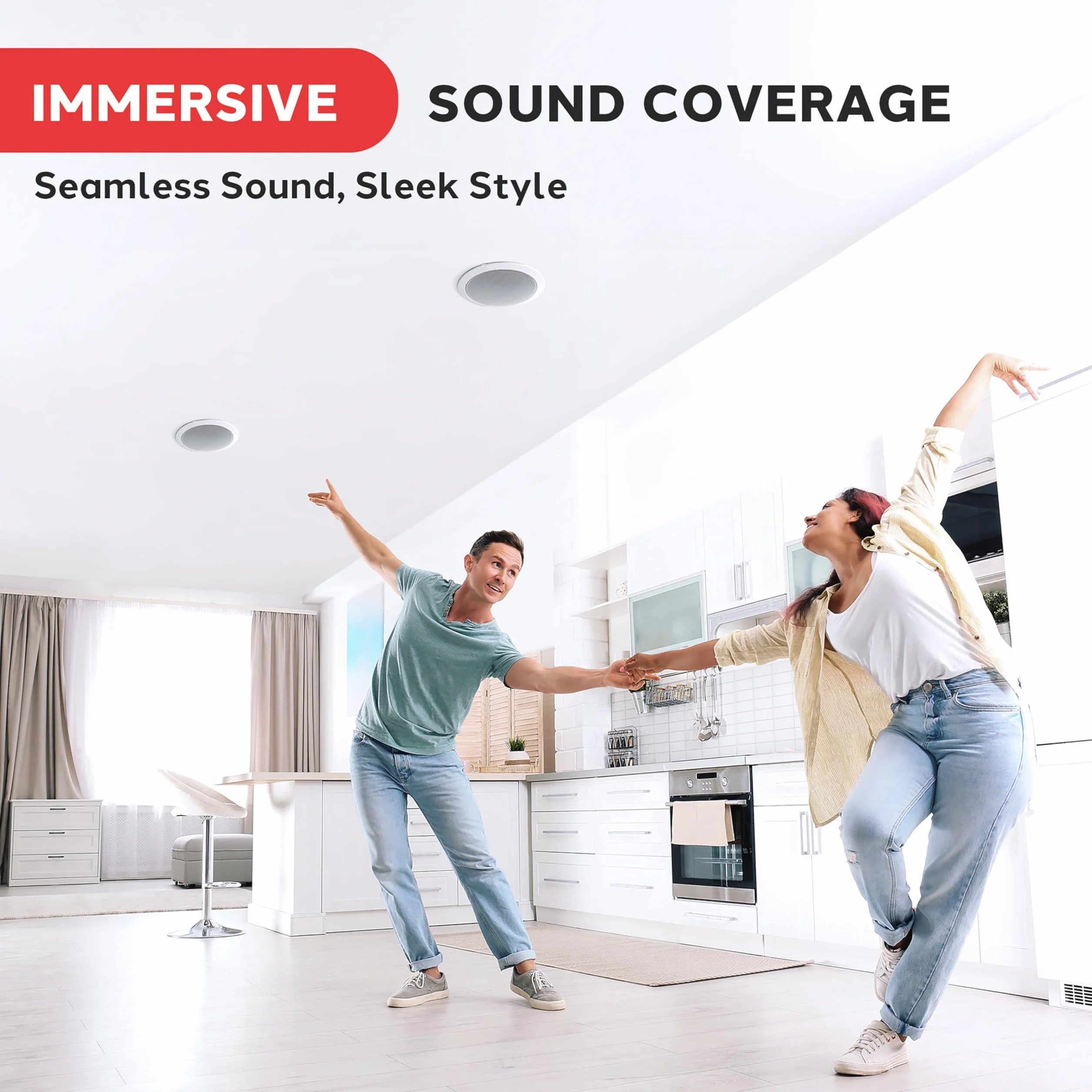Pyle PDIC86 8.0" Ceiling Wall Mount Speakers 2-Way Full Range Stereo Audio System 250W Peak 40Hz-20kHz