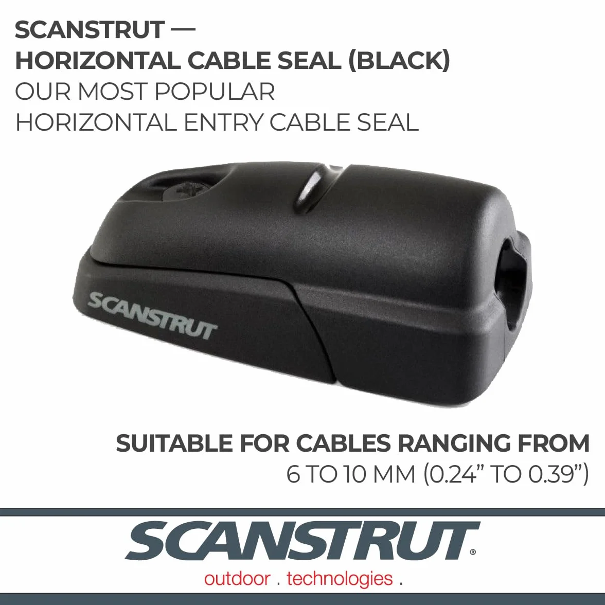 Scanstrut DS-H10-BLK Pozioma uszczelka kablowa do kabli 6-10 mm, czarna
