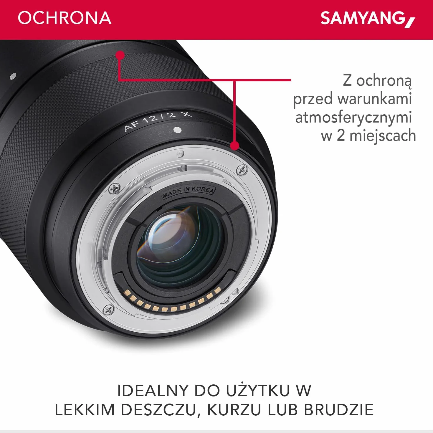Samyang AF 12mm F2.0 obiektyw szerokokątny do Fuji X, szybki, kompaktowy, lekki, uszczelniony