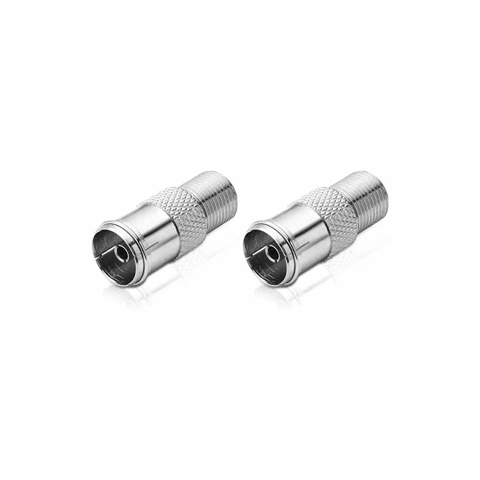 conecto Adapter antenowy, gniazdo F na gniazdo IEC, adapter do podłączenia złączy IEC z przyłączami satelitarnymi, zestaw 2 szt