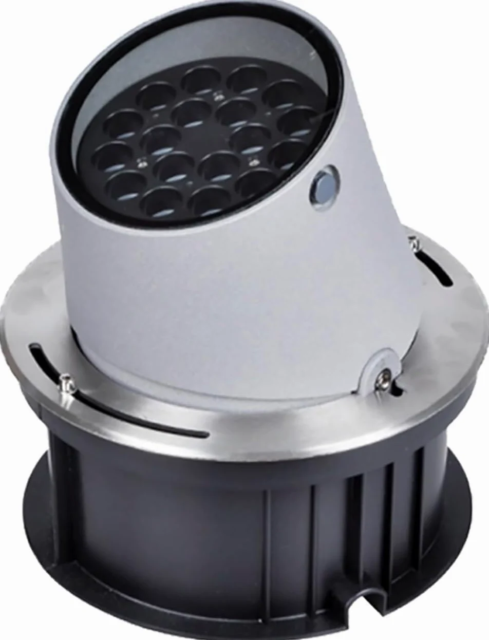 Zewnętrzne Oświetlenie Wkopane - Lampa Krajobrazowa LED, Reflektor LED Z Regulowanym Kątem AC 220 V, Wodoodporna Dekoracyjna Lampa Podłogowa Ogrodowa IP65, Częściowo Wpuszczony(White,18W)