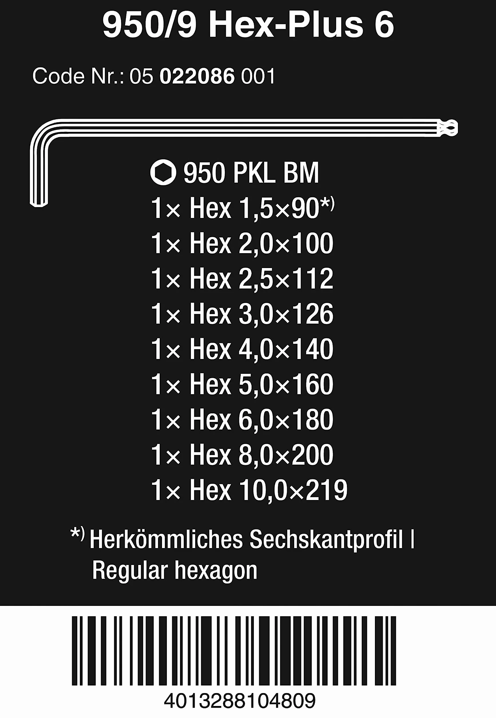 Wera 950/9 Hex-Plus 6 Winkelschlüsselsatz