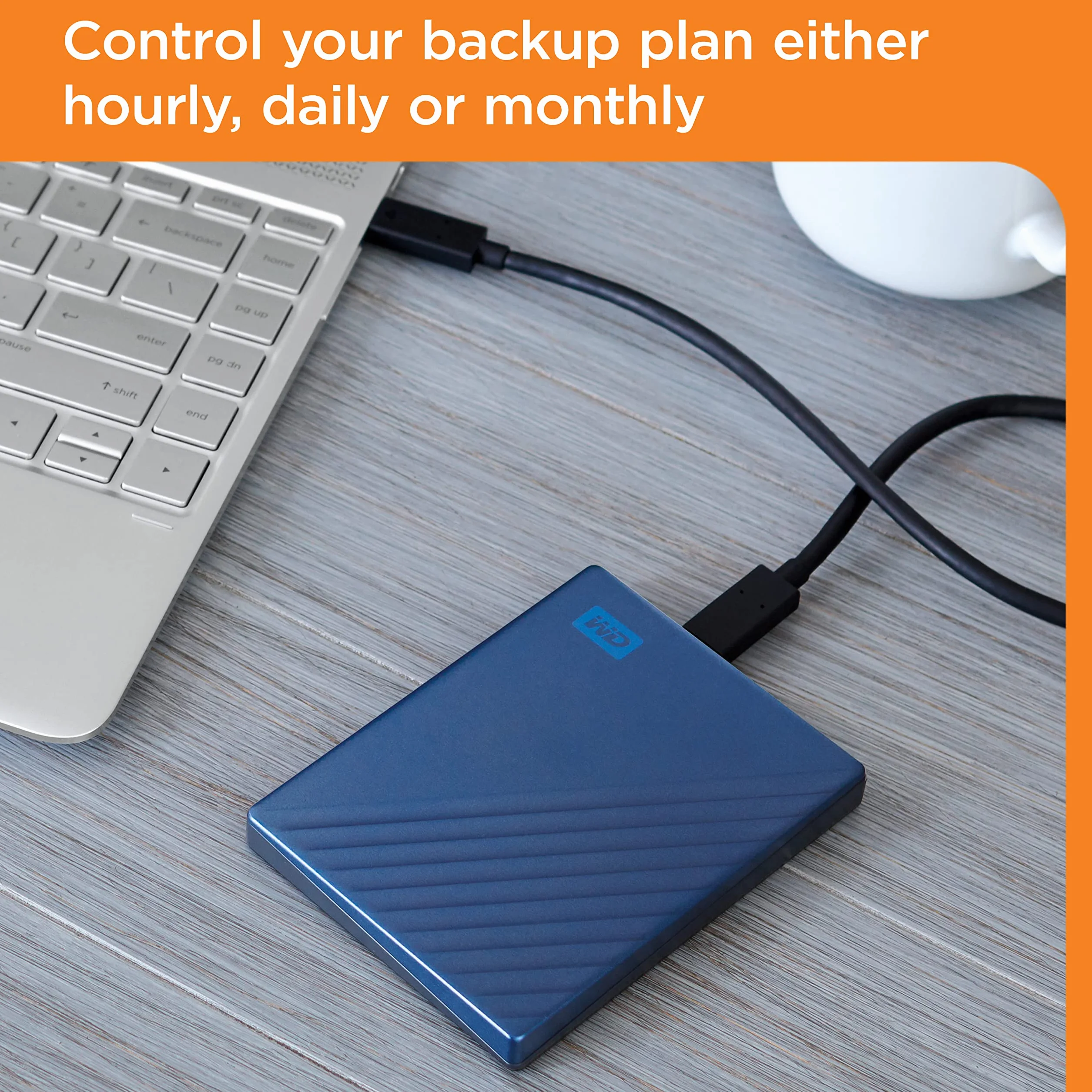 WD 2TB My Passport Ultra Portable HDD USB-C with software for device management, backup and password protection - Blue, Works with PC, Xbox X, Xbox S, PS4 and PS5
